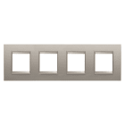 Gewiss - PLAQUE APPAREILLAGE LUX 2+2+2+2P H MÉTAL ALUMINIUM - GW16228XS