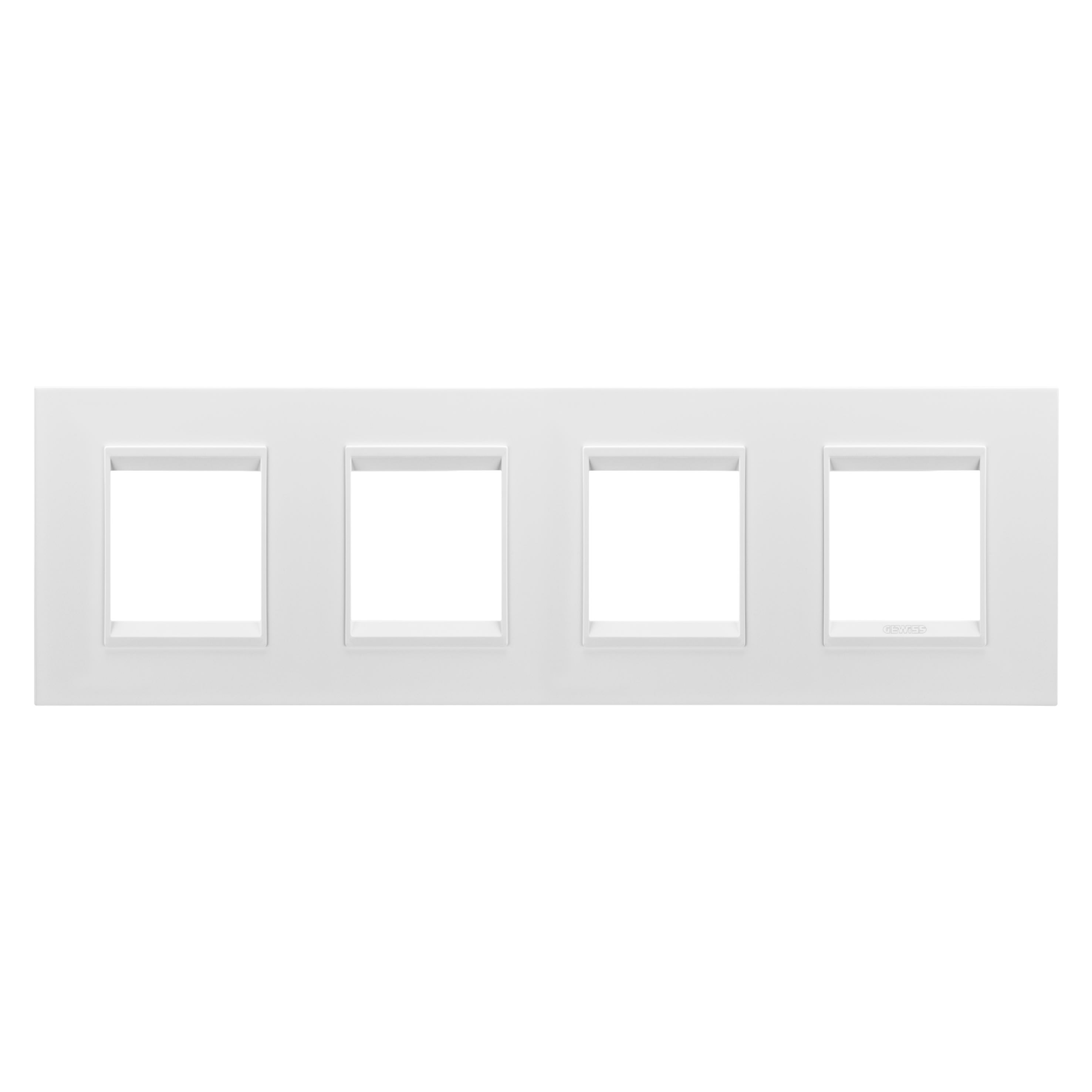 Gewiss - PLAQUE LUX 2+2+2+2P H MÉTAL BLANC SATIN