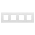 Gewiss - PLAQUE LUX 2+2+2+2P H MÉTAL BLANC SATIN