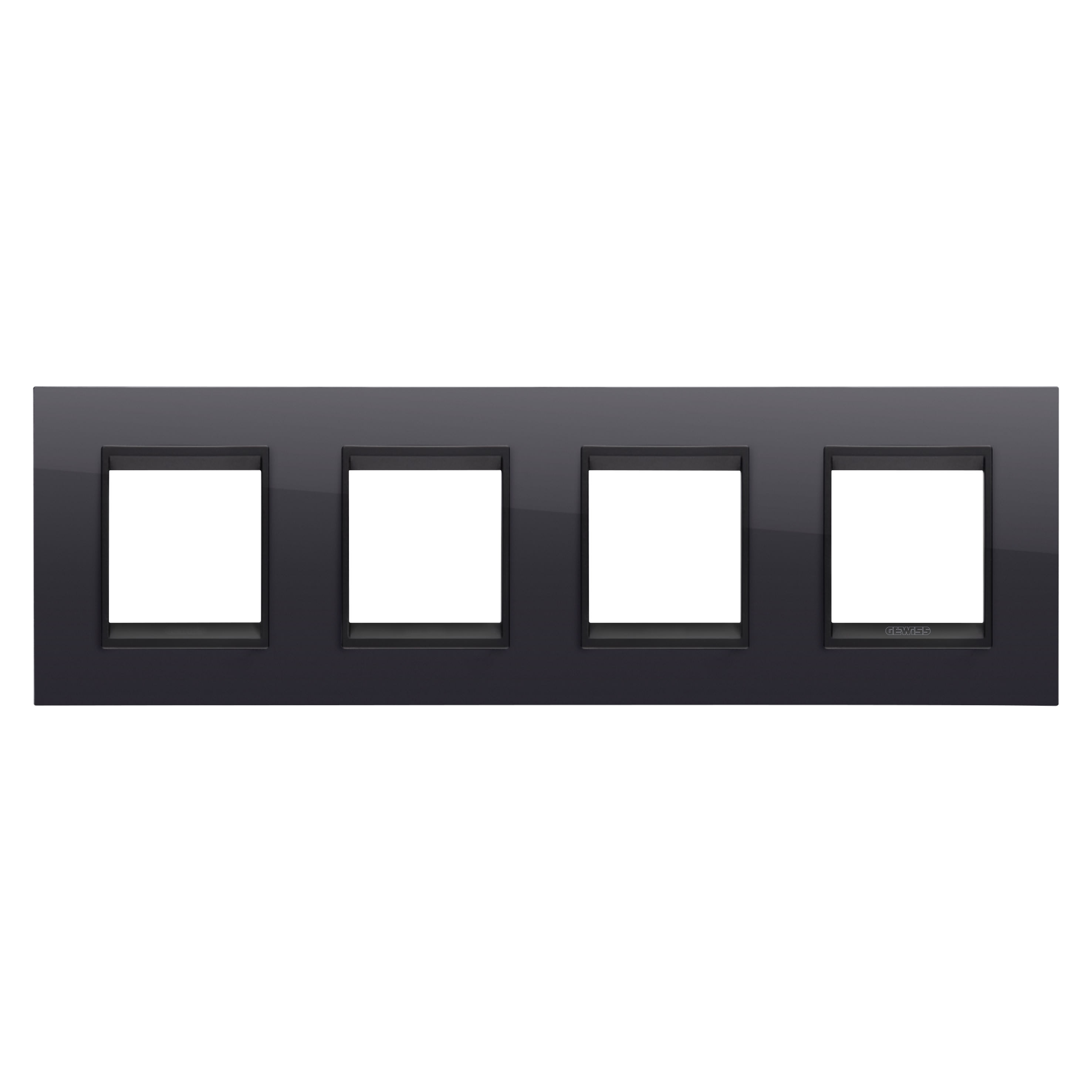 Gewiss - PLAQUE APPAREILLAGE LUX 2+2+2+2P H NOIR TONER LAVY - GW16228YN