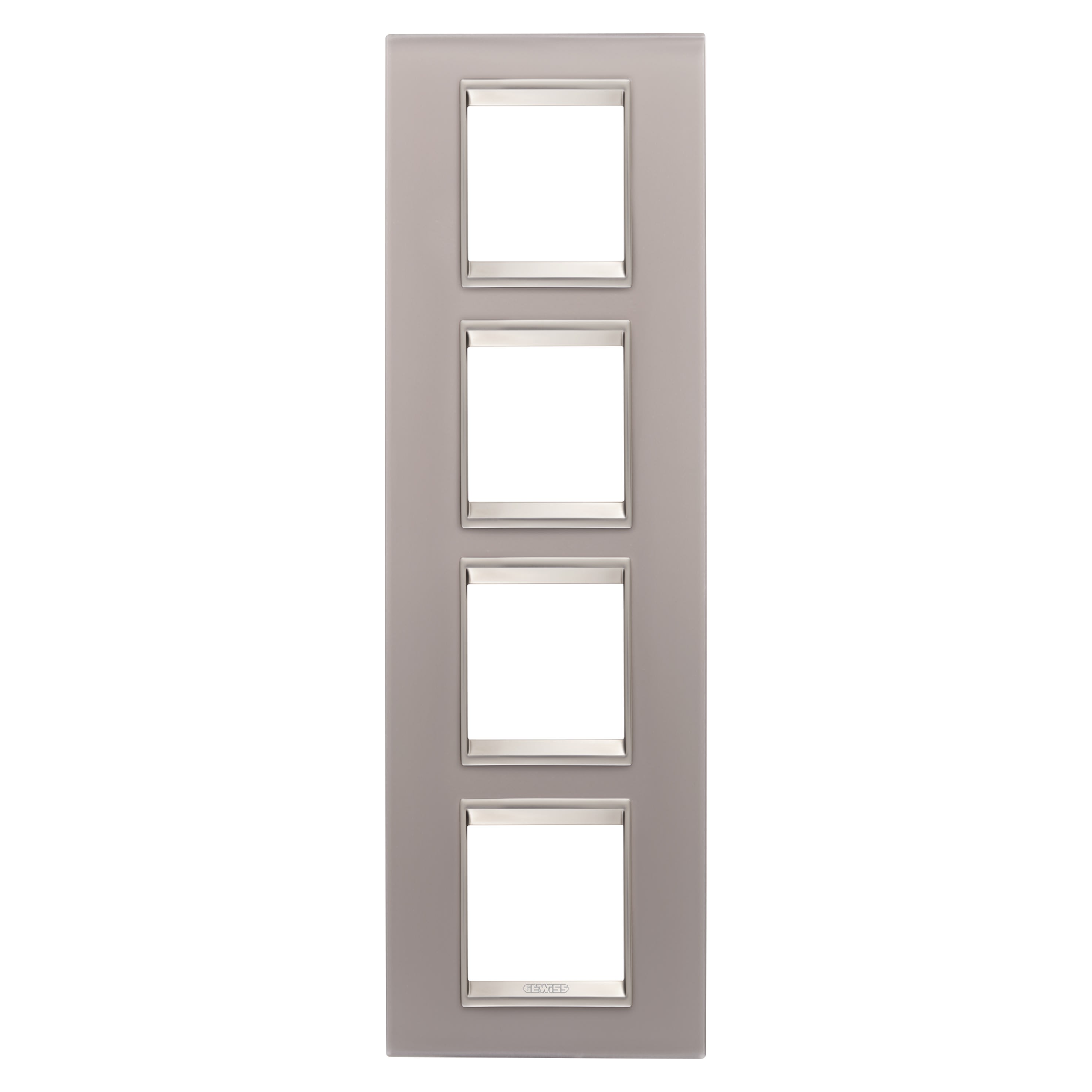 Gewiss - PLAQUE LUX 2+2+2+2P V VERRE GRIS PERLÉ