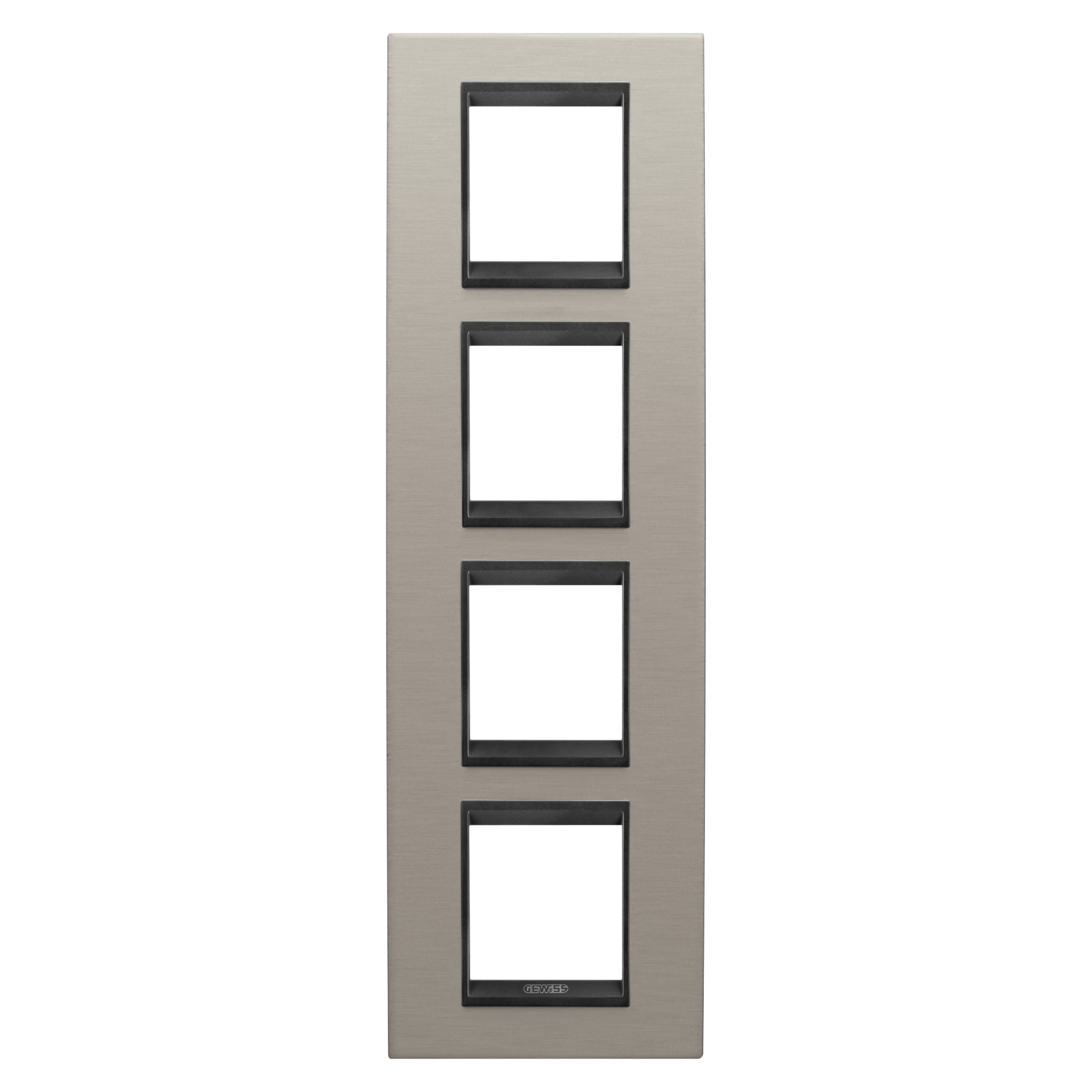 Gewiss - PLAQUE LUX 2+2+2+2P V MÉTAL ALUMINIUM