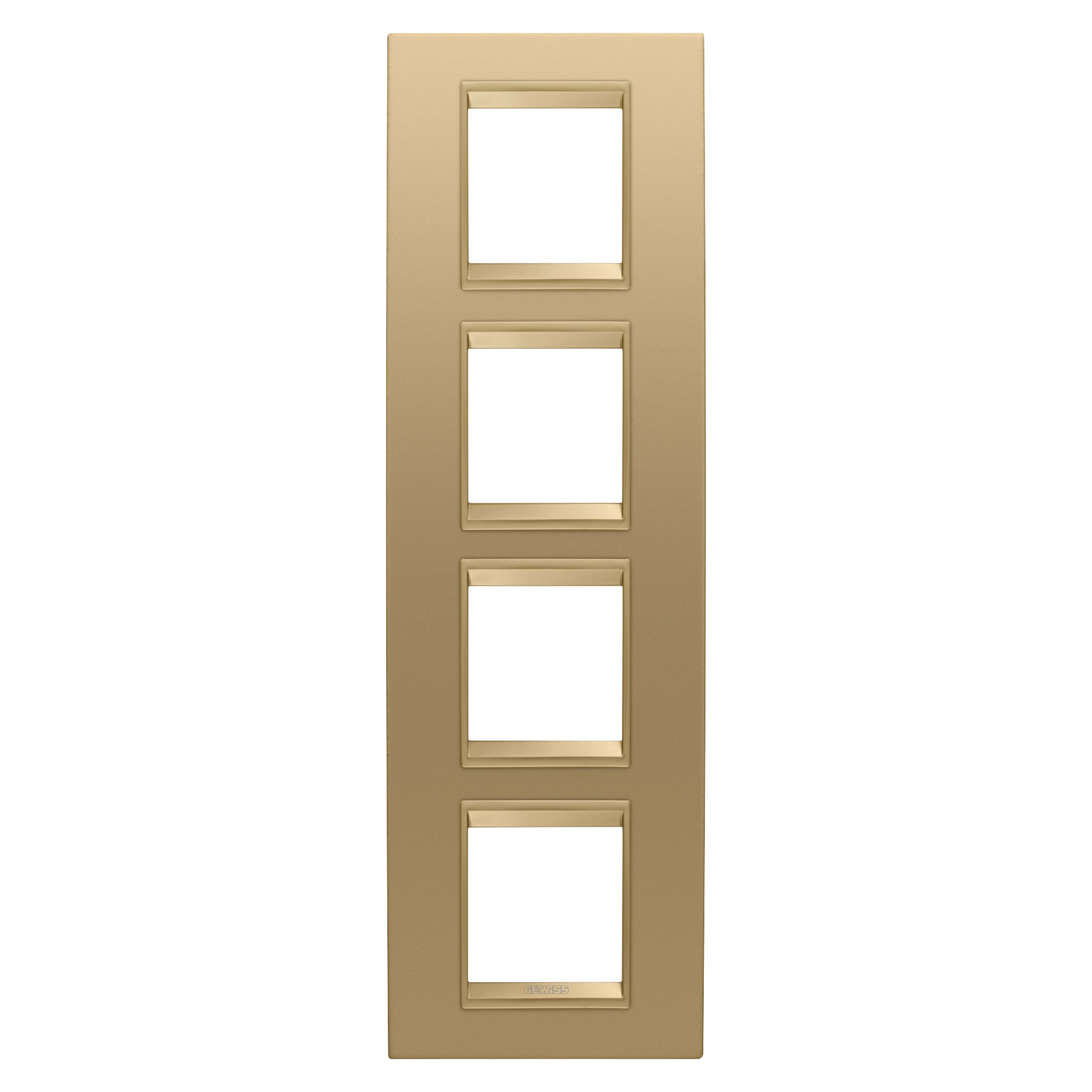Gewiss - PLAQUE APPAREILLAGE LUX 2+2+2+2P V MÉTAL OR - GW16229XG