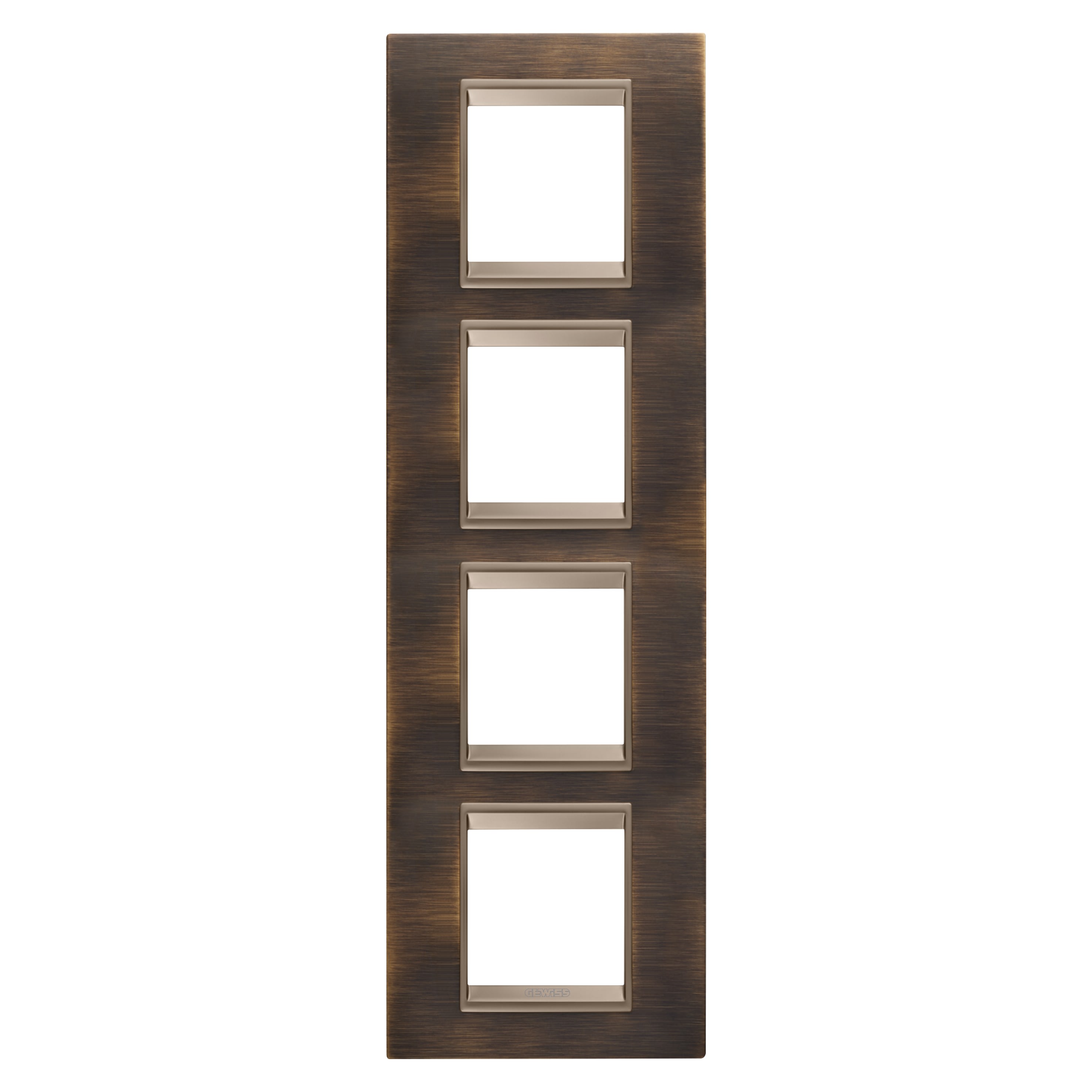 Gewiss - PLAQUE LUX 2+2+2+2P V MÉTAL LAITON