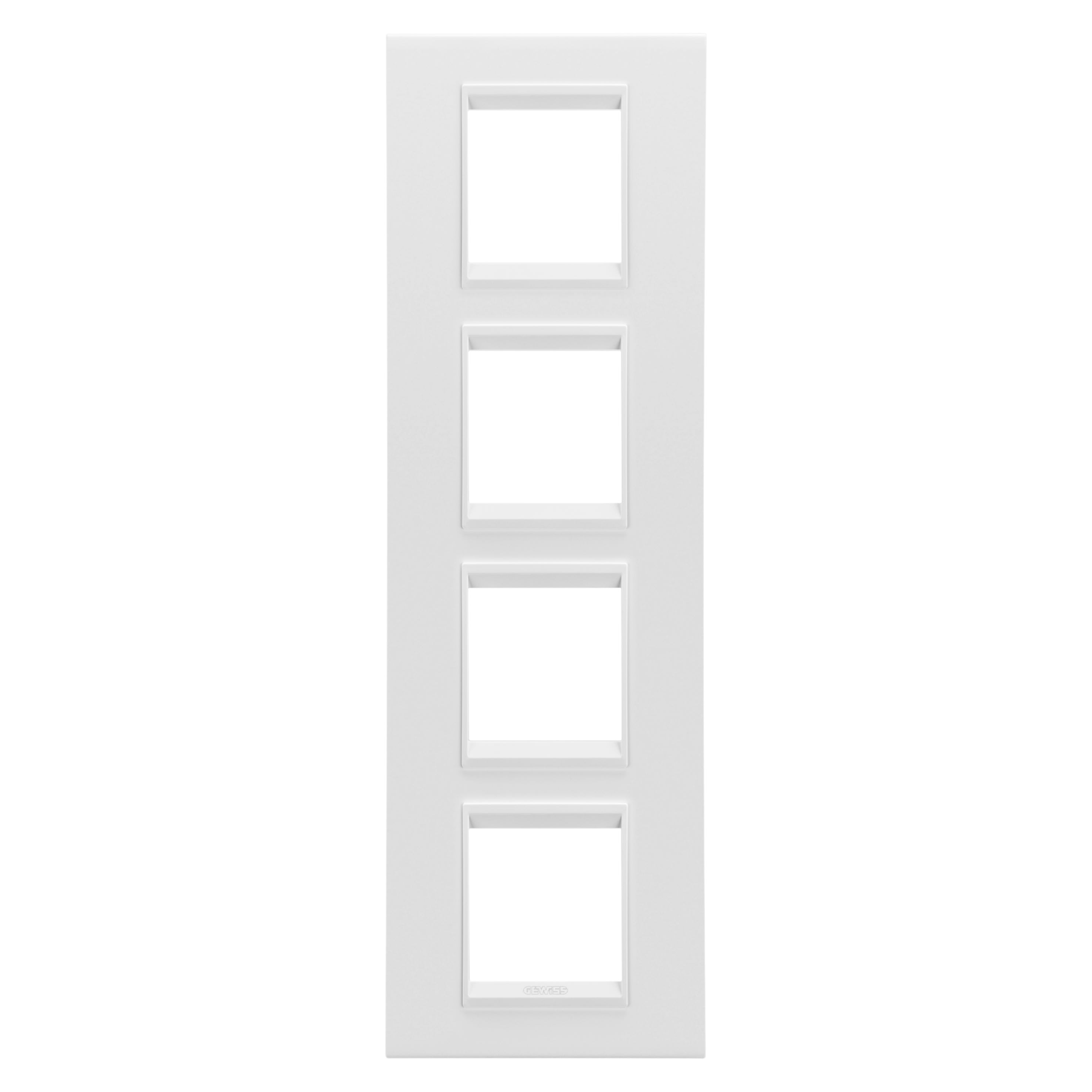 Gewiss - PLAQUE LUX 2+2+2+2P V MÉTAL BLANC SATIN