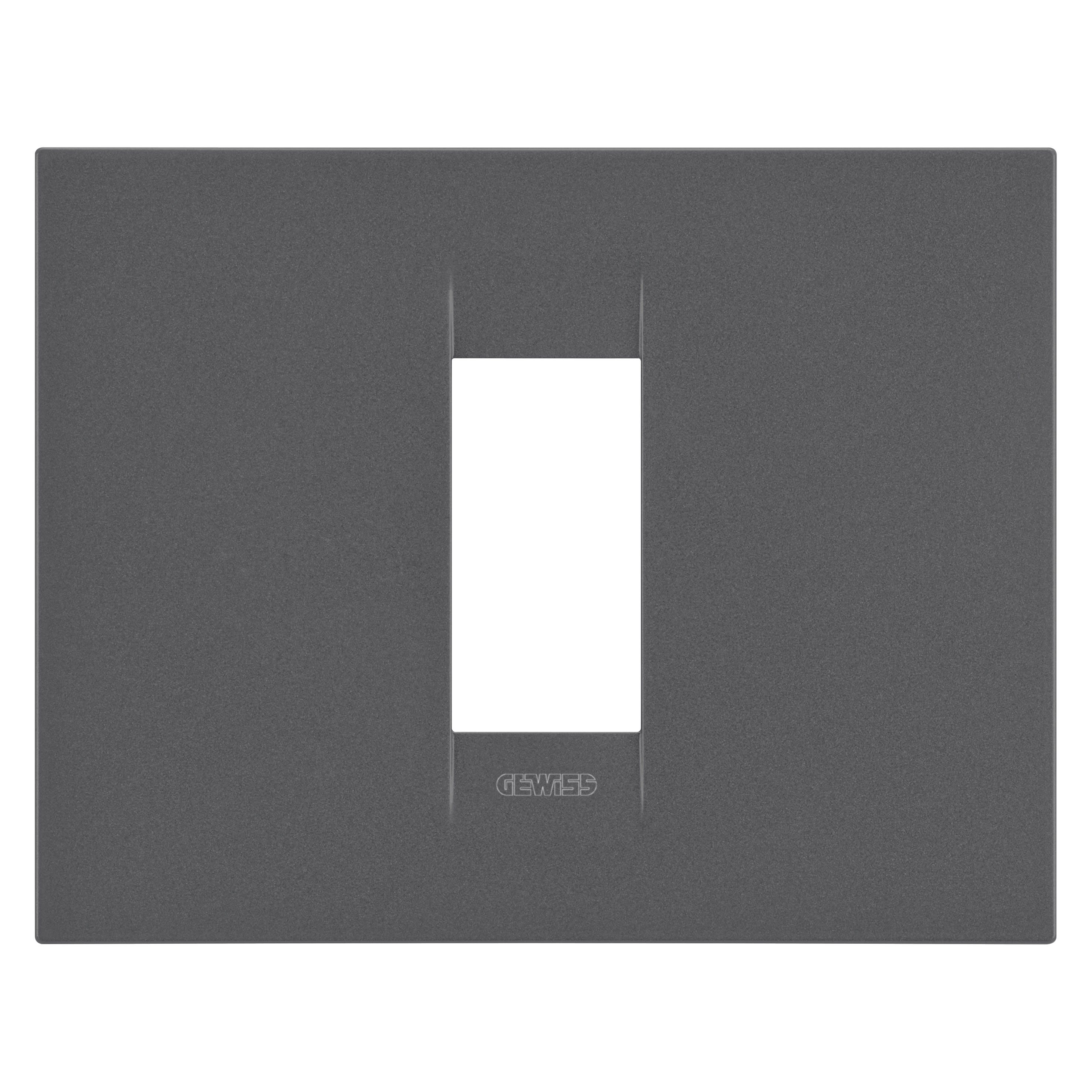 Gewiss - GEO PLATE - IN PAINTED TECHNOPOLYMER - 1 MODULE - SATIN BLACK - CHORUS - GW16401