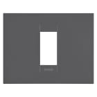 Gewiss - GEO PLATE - IN PAINTED TECHNOPOLYMER - 1 MODULE - SATIN BLACK - CHORUS - GW16401