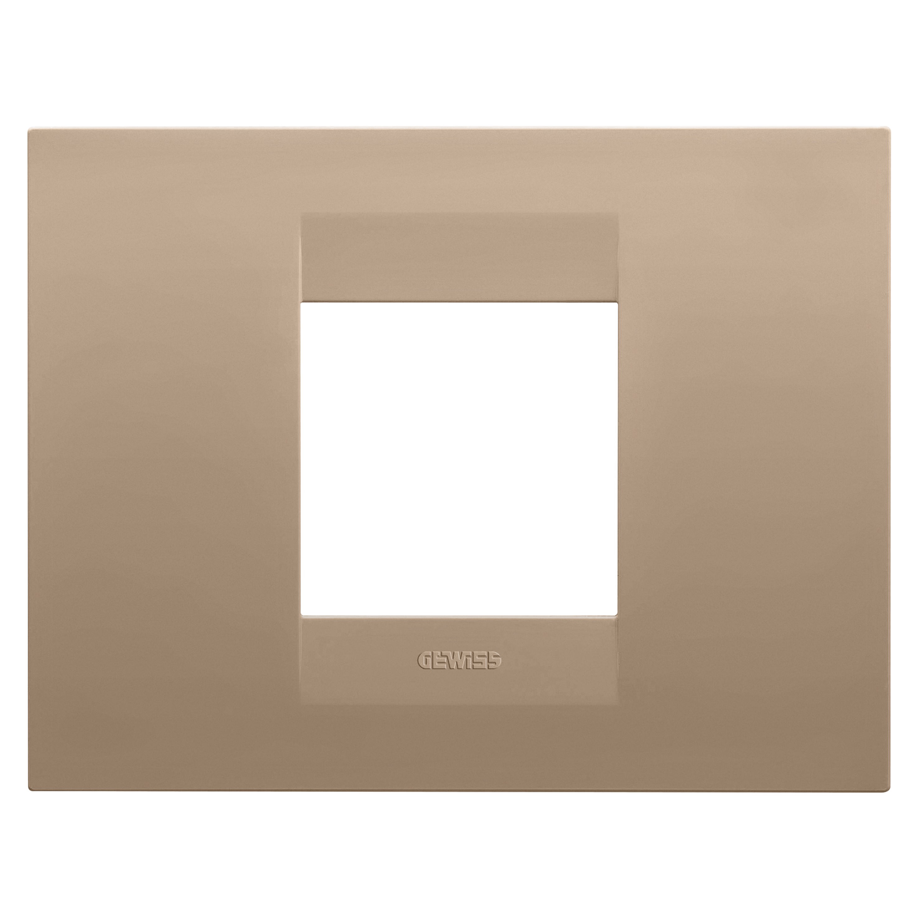 Gewiss - PLAQUE GEO RECTANGULAIRE 2P CUIVRE DOUX