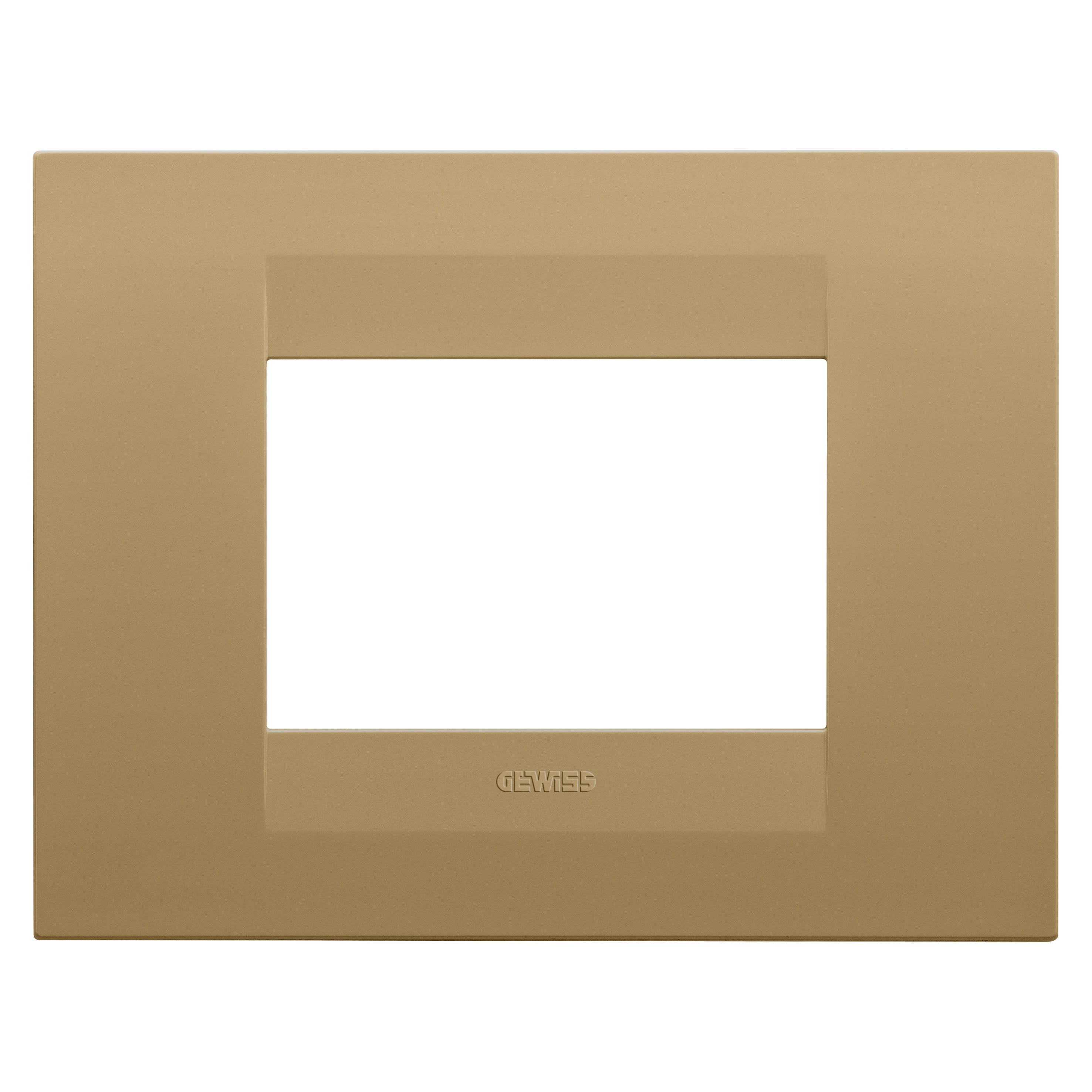 Gewiss - PLAQUE GEO RECTANGULAIRE 3P OR