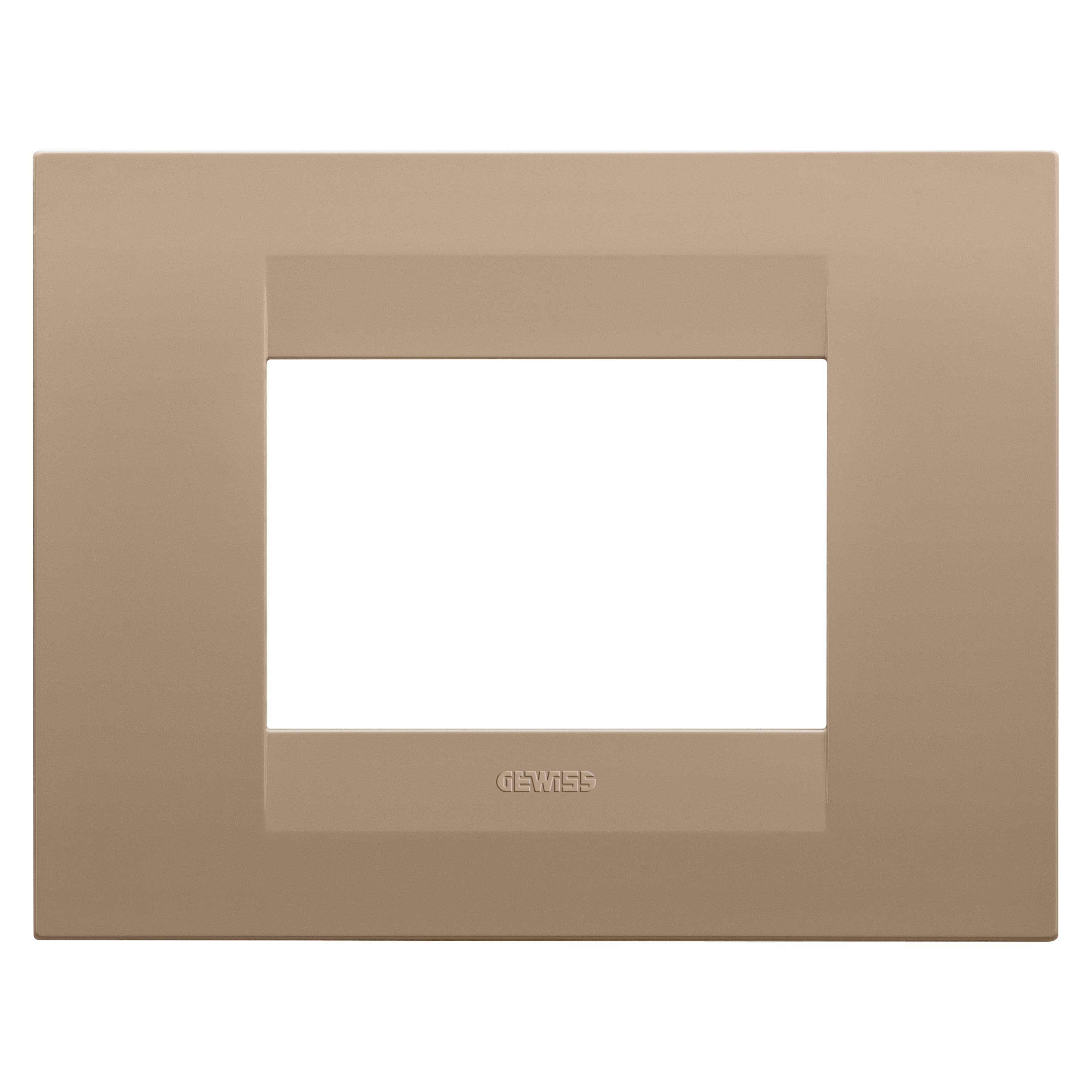 Gewiss - PLAQUE GEO RECTANGULAIRE 3P CUIVRE DOUX