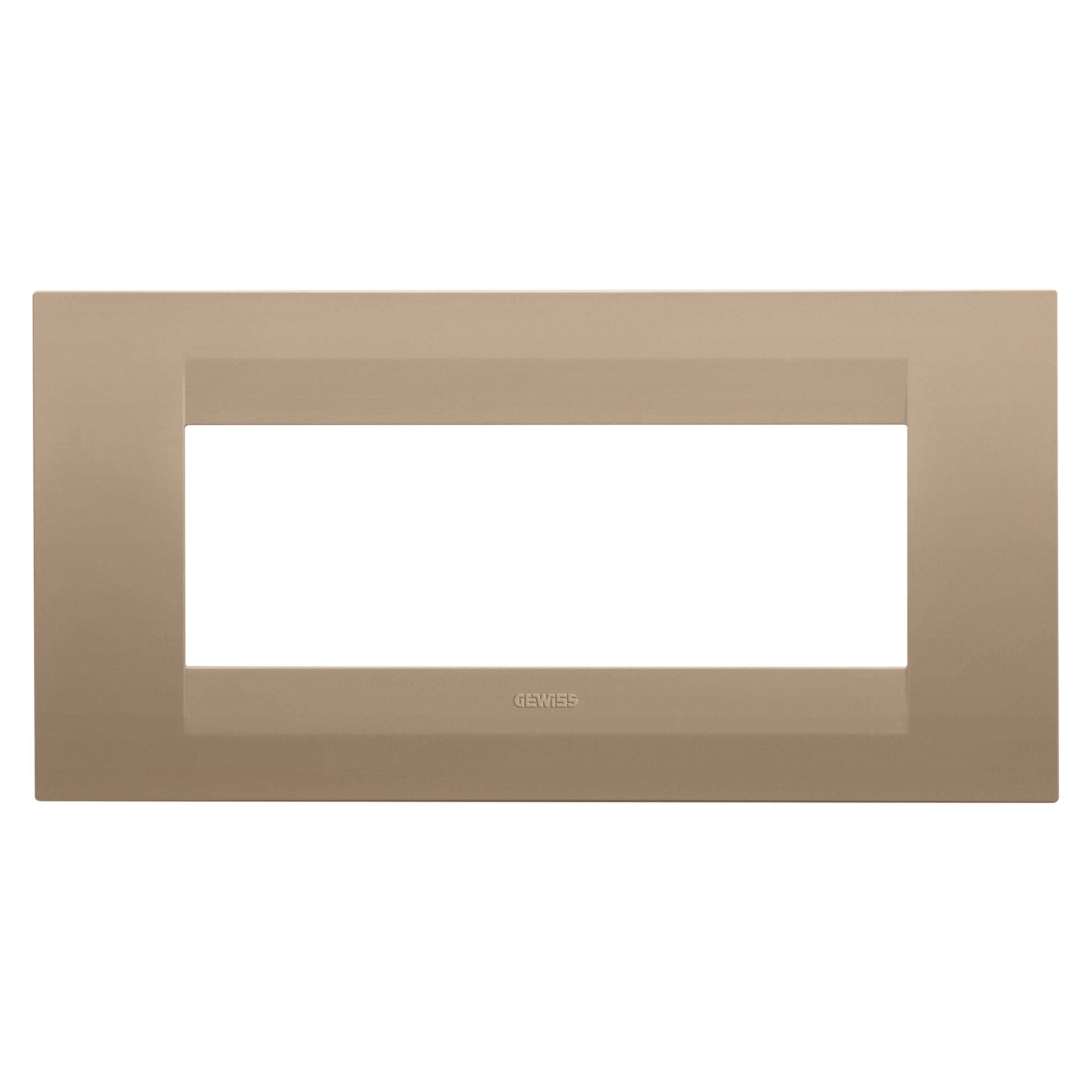 Gewiss - PLAQUE GEO RECTANGULAIRE 6P CUIVRE DOUX