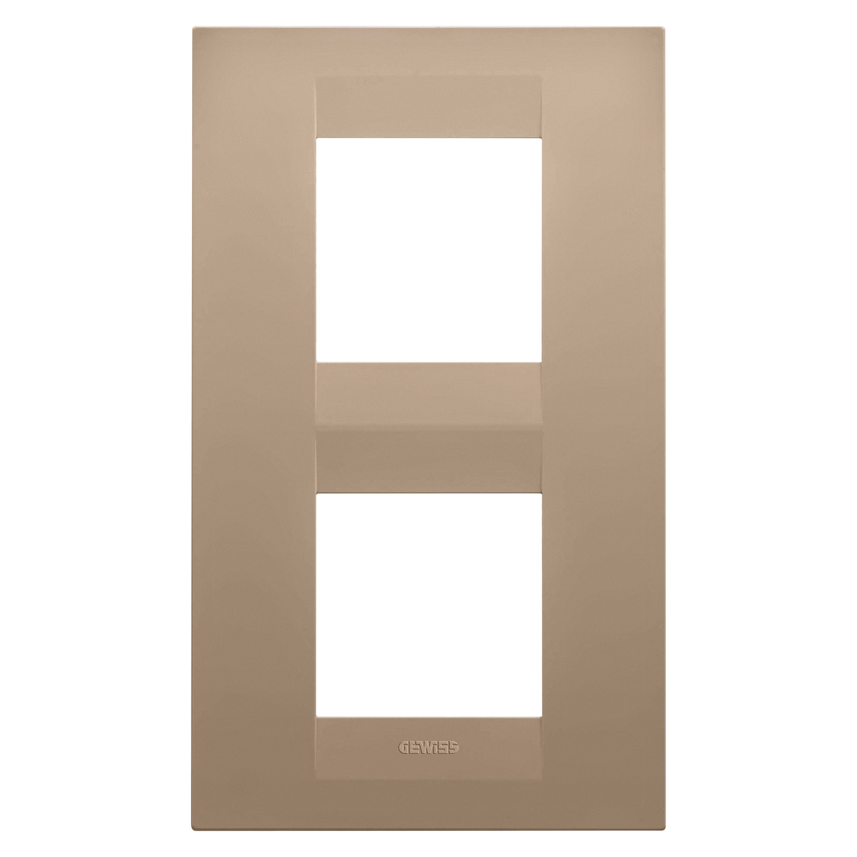 Gewiss - PLAQUE GEO 2+2P V CUIVRE DOUX