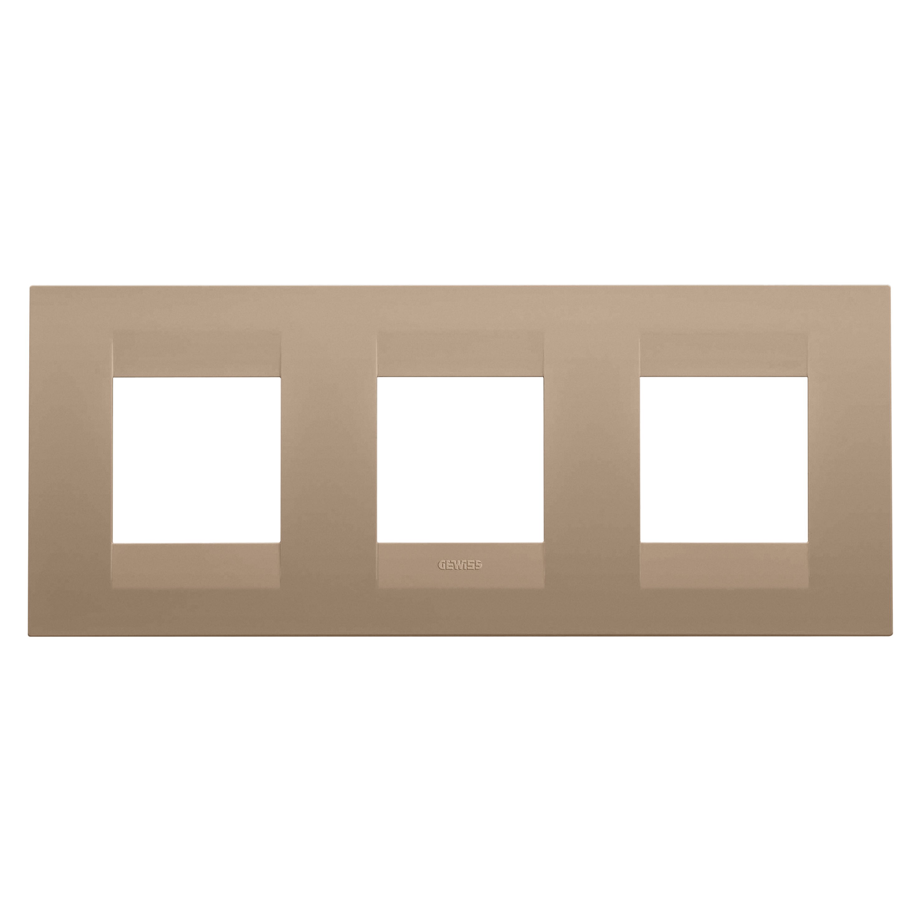 Gewiss - PLAQUE GEO 2+2+2P H CUIVRE DOUX