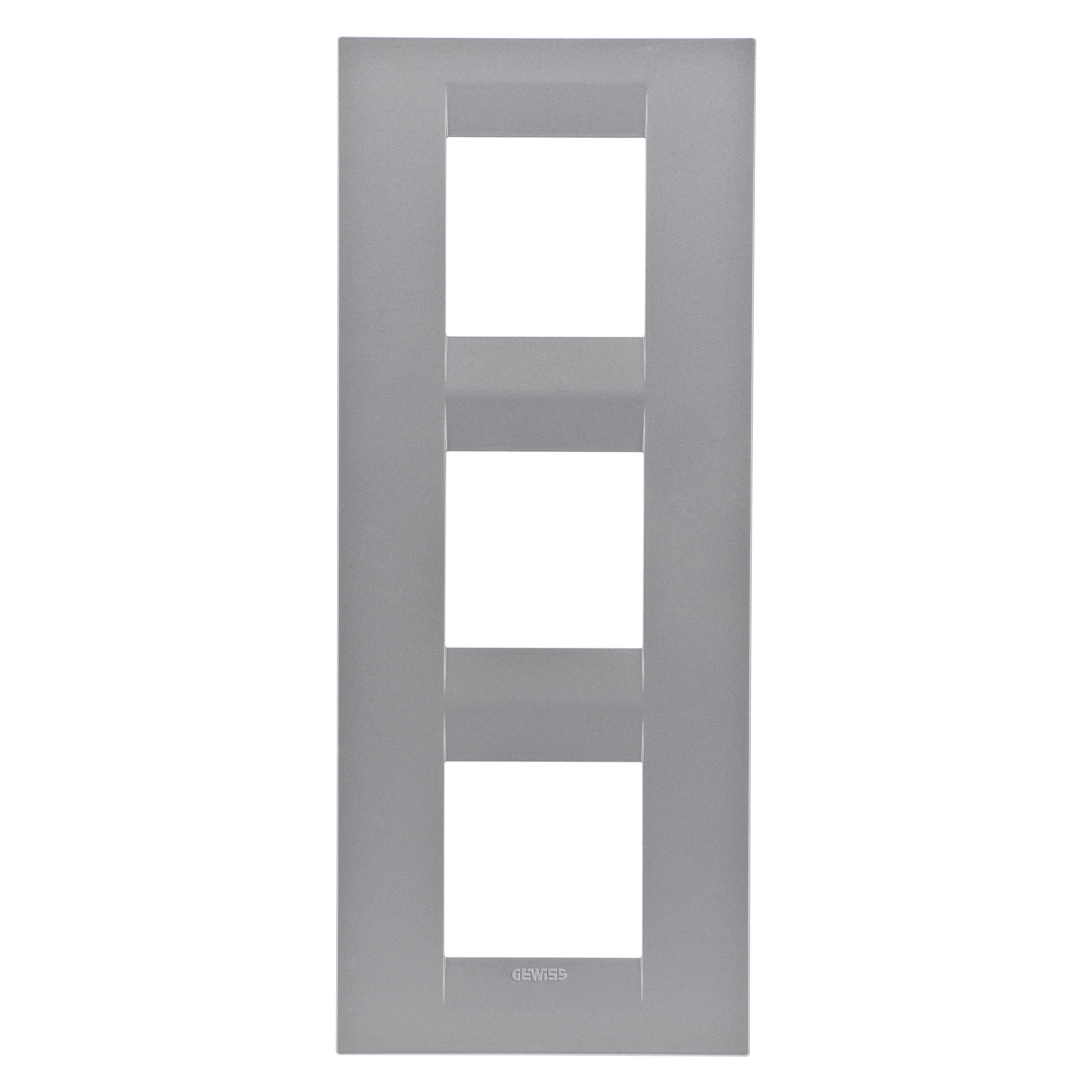 Gewiss - PLAQUE APPAREILLAGE GEO INT. 2+2+2P V TITANE - GW16427VT