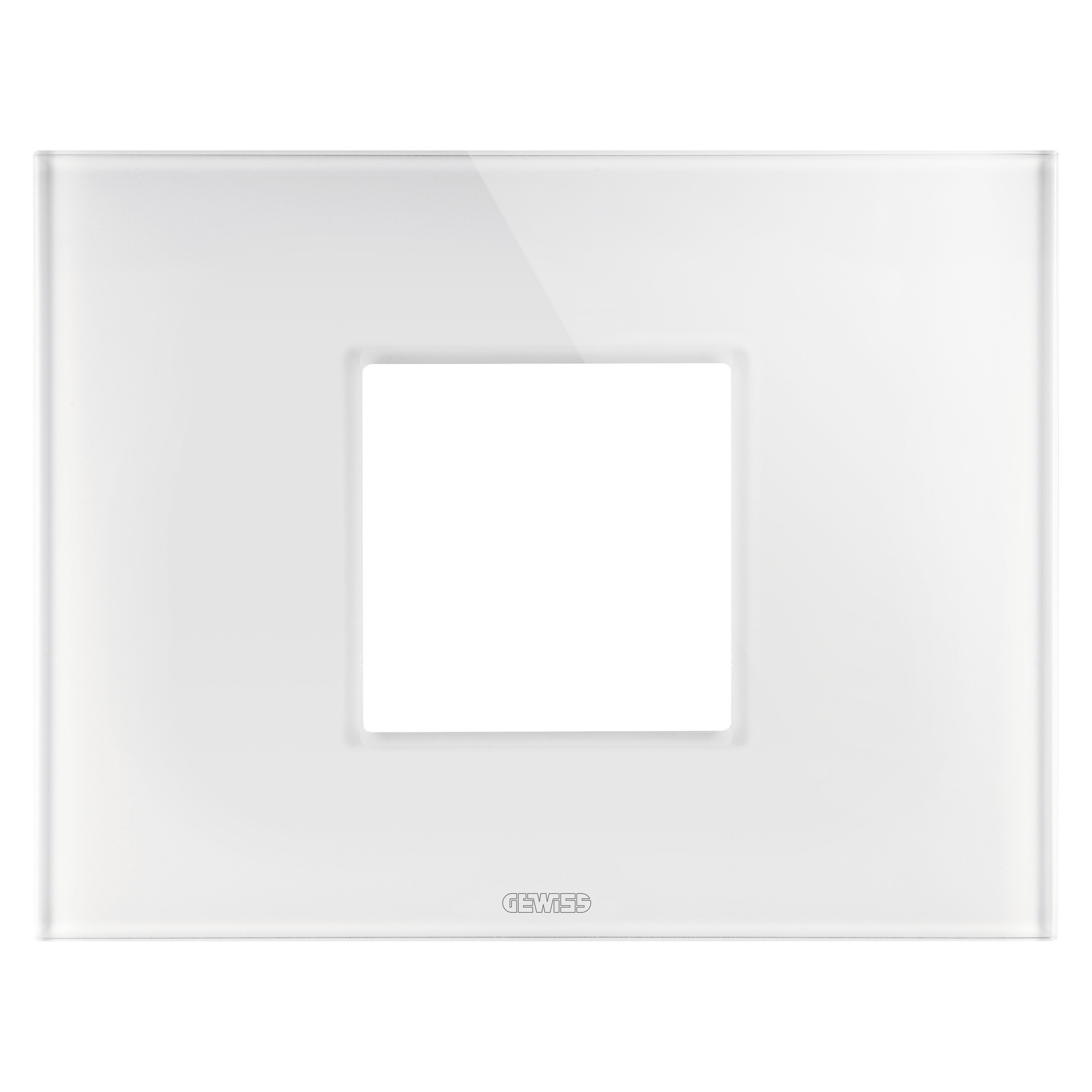 Gewiss - PLAQUE ICE 2P VERRE BLANC