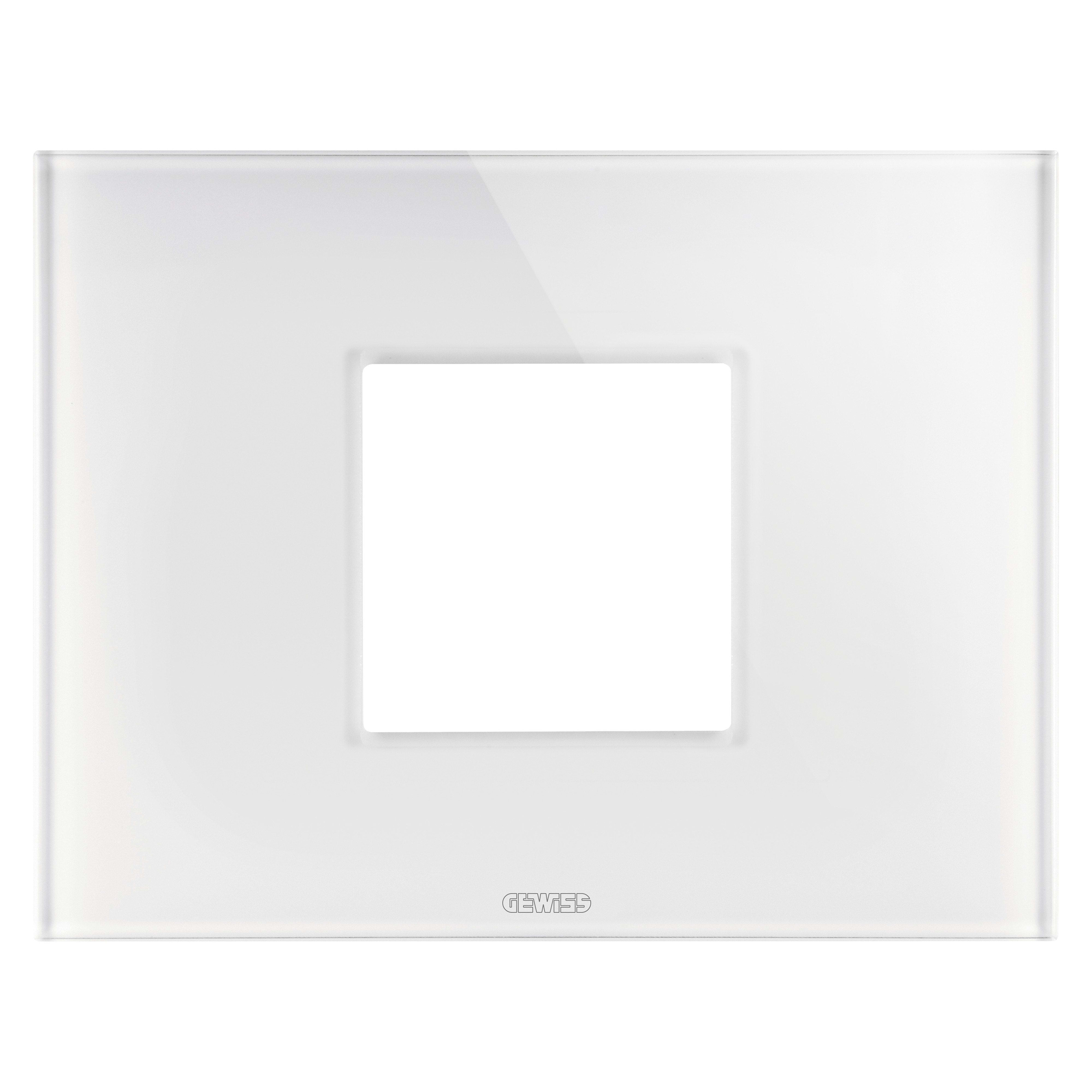 Gewiss - PLAQUE APPAREILLAGE ICE 2P VERRE BLANC - GW16902CB
