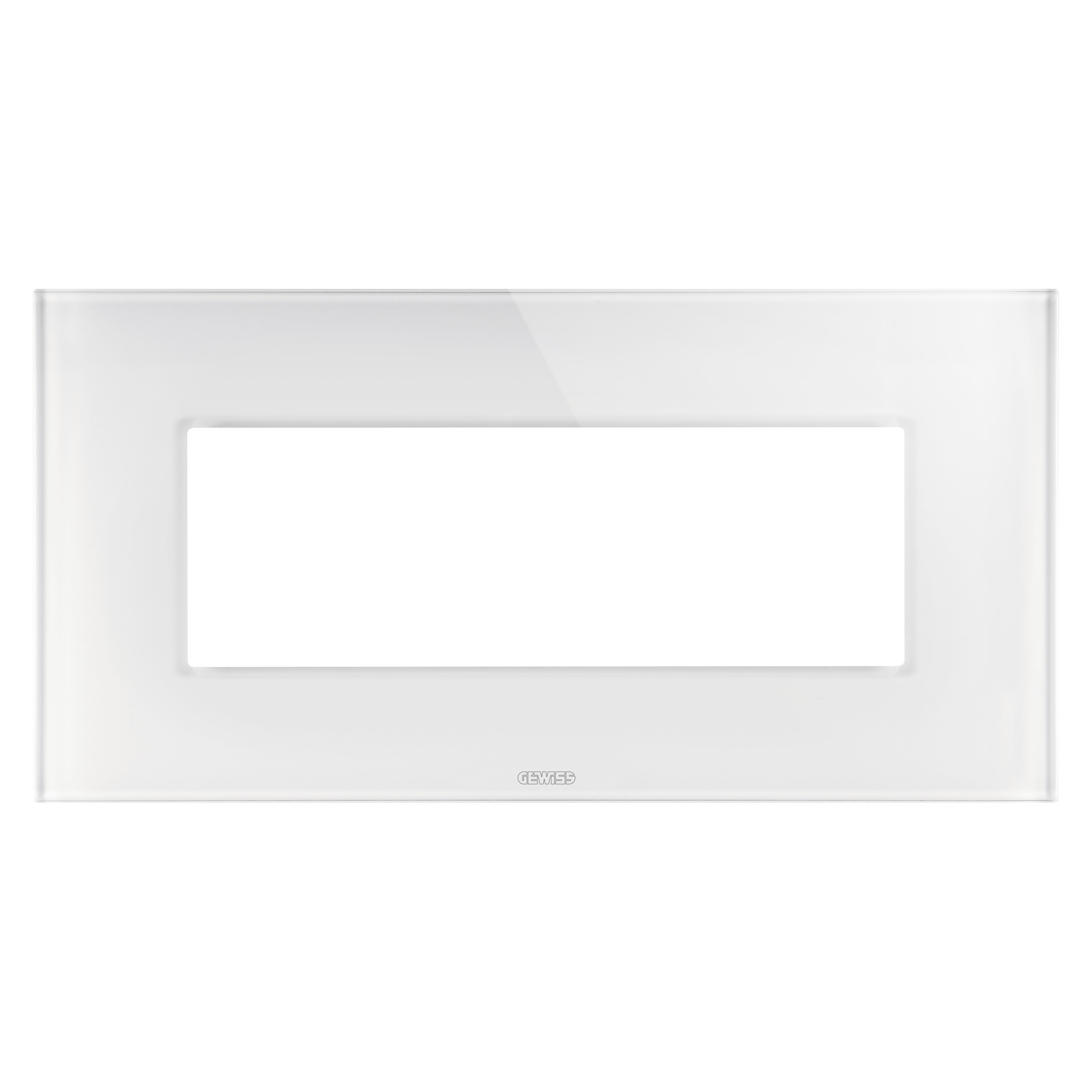 Gewiss - PLAQUE ICE 6P VERRE BLANC