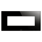 Gewiss - PLAQUE APPAREILLAGE ICE 6P VERRE NOIR - GW16906CN