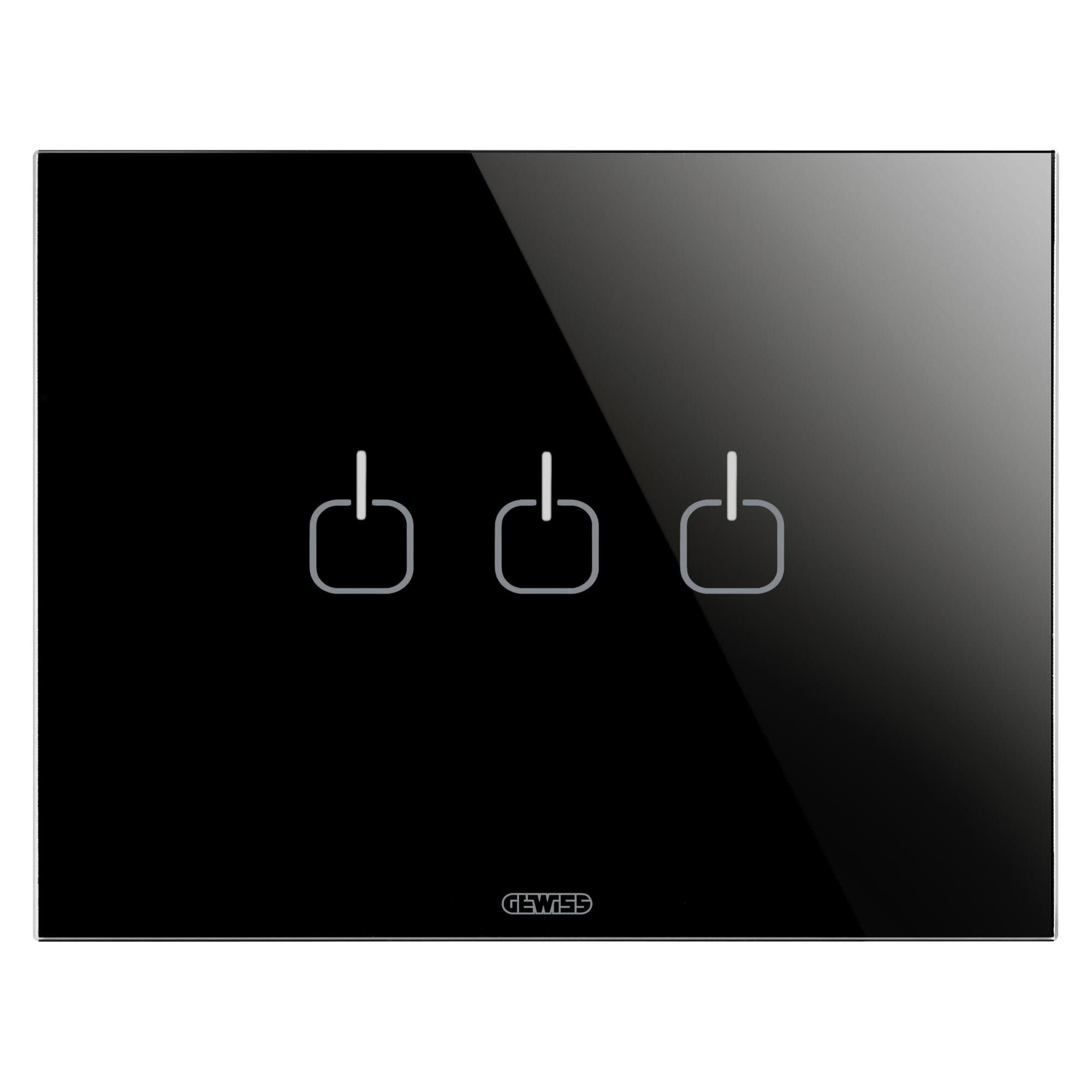 Gewiss - PLAQUE ICE TOUCH 3P NO 3 SYMB.