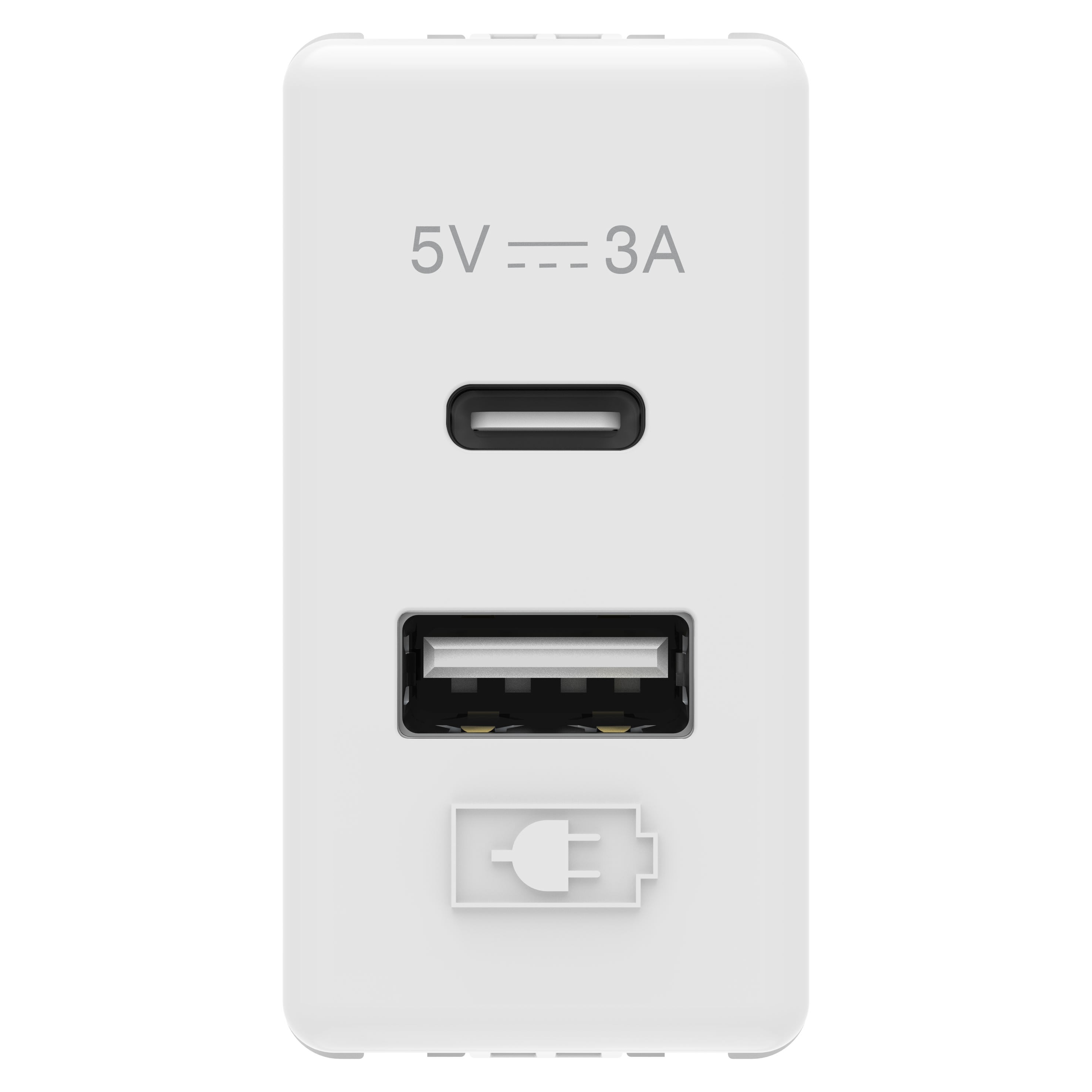 Gewiss - CHARGEUR DOUBLE USB A+C 5V 3A 1M SY/BLA.