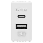 Gewiss - CHARGEUR DOUBLE USB A+C 5V 3A 1M SY/BLA.