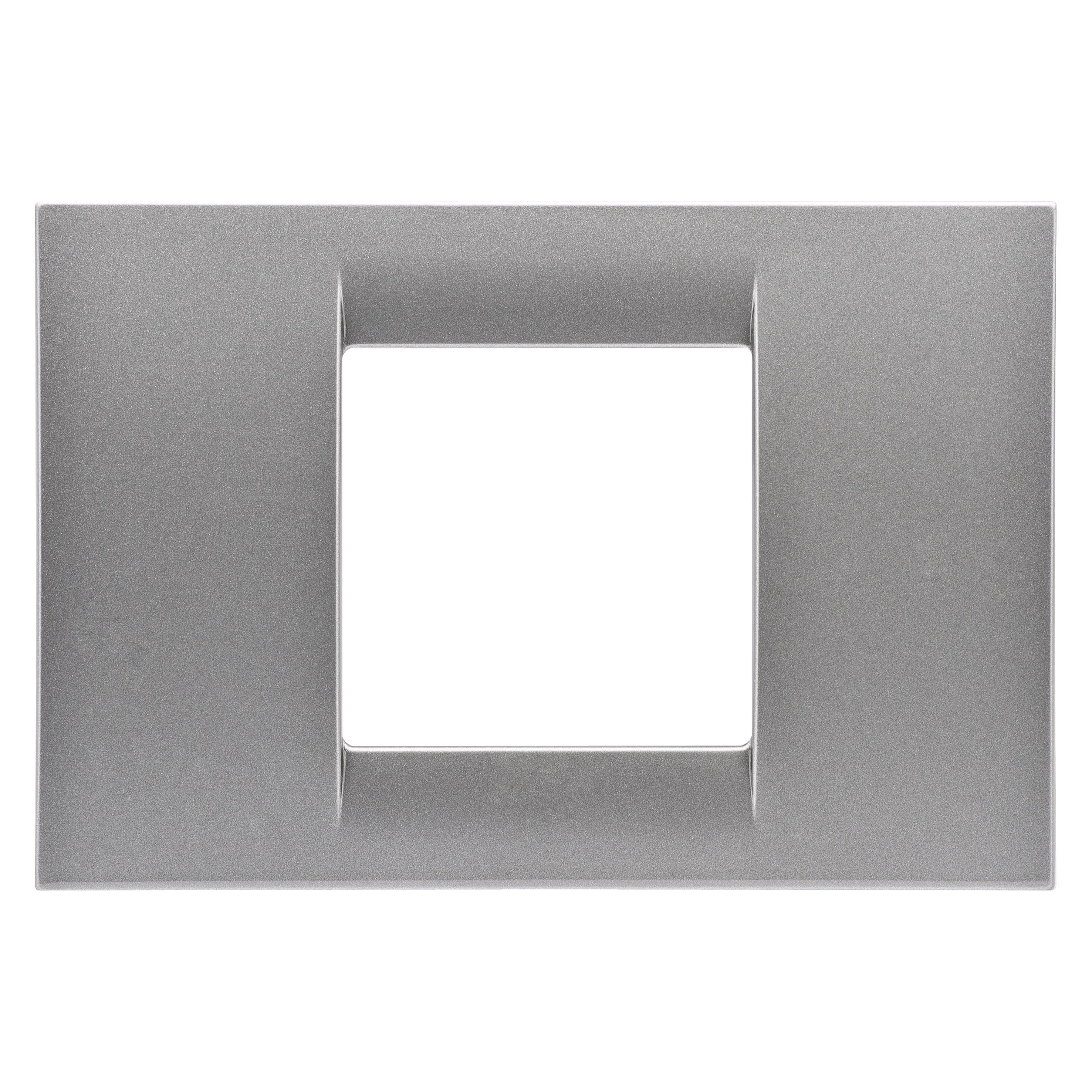 Gewiss - PLAQUE APPAREILLAGE 2 P.TITANE METALLISE SYSTEM VIRNA - GW22282