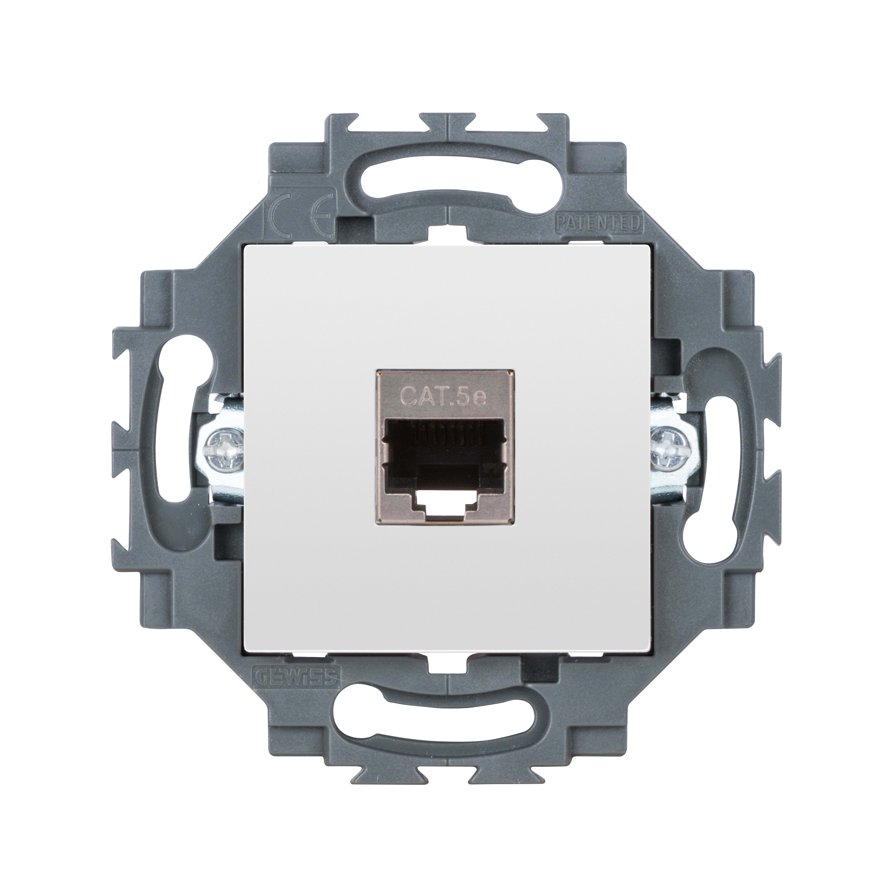 Gewiss - PRISE RJ45 - 4 PAIRES - CATÉGORIE 5e - FTP - SANS OUTIL - 2 MOD - BL - DAHLIA -