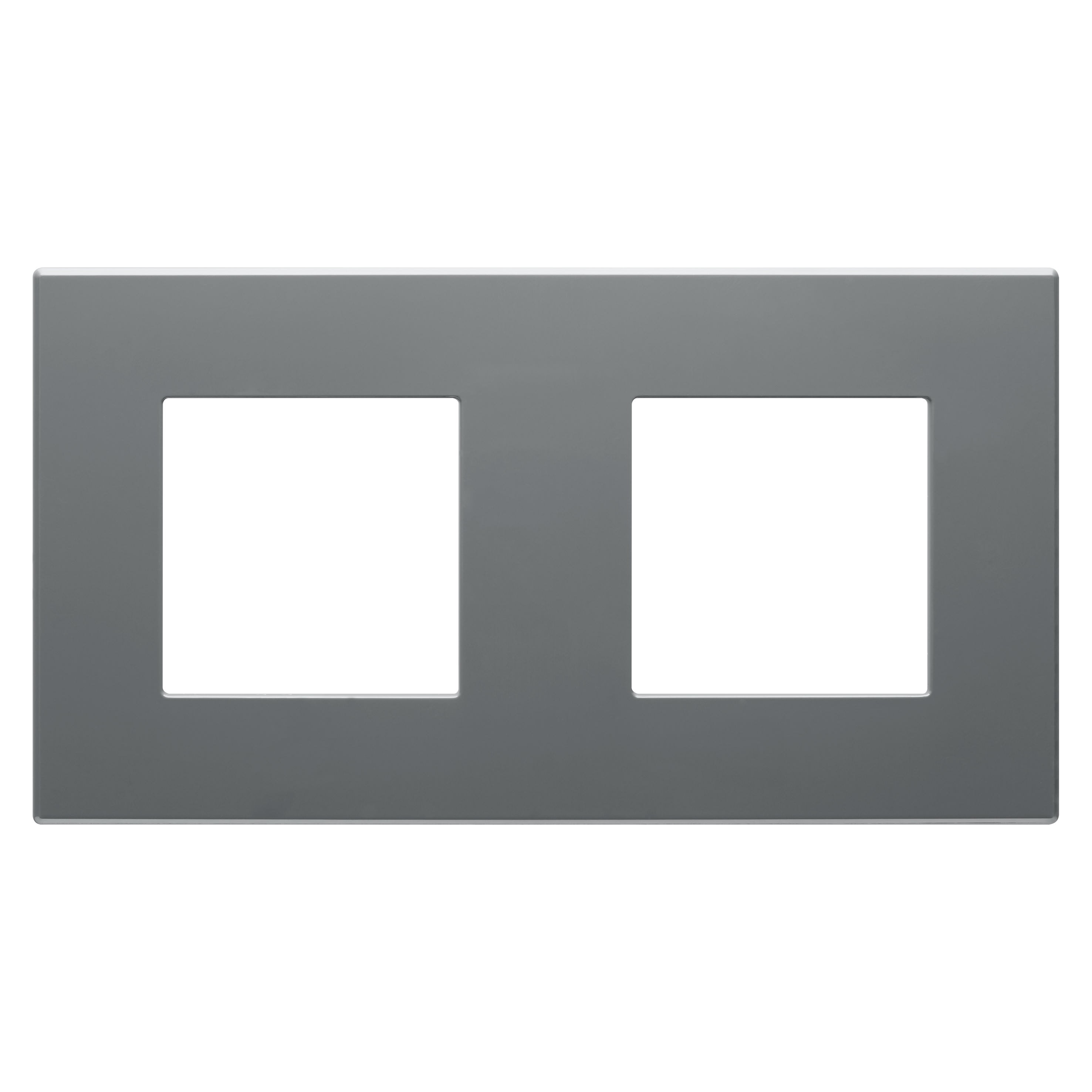 Gewiss - PLAQUE APPAREILLAGE DAHLIA 2 POSTES H/V GRIS FONCE - GW35902AD