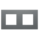 Gewiss - PLAQUE APPAREILLAGE DAHLIA 2 POSTES H/V GRIS FONCE - GW35902AD