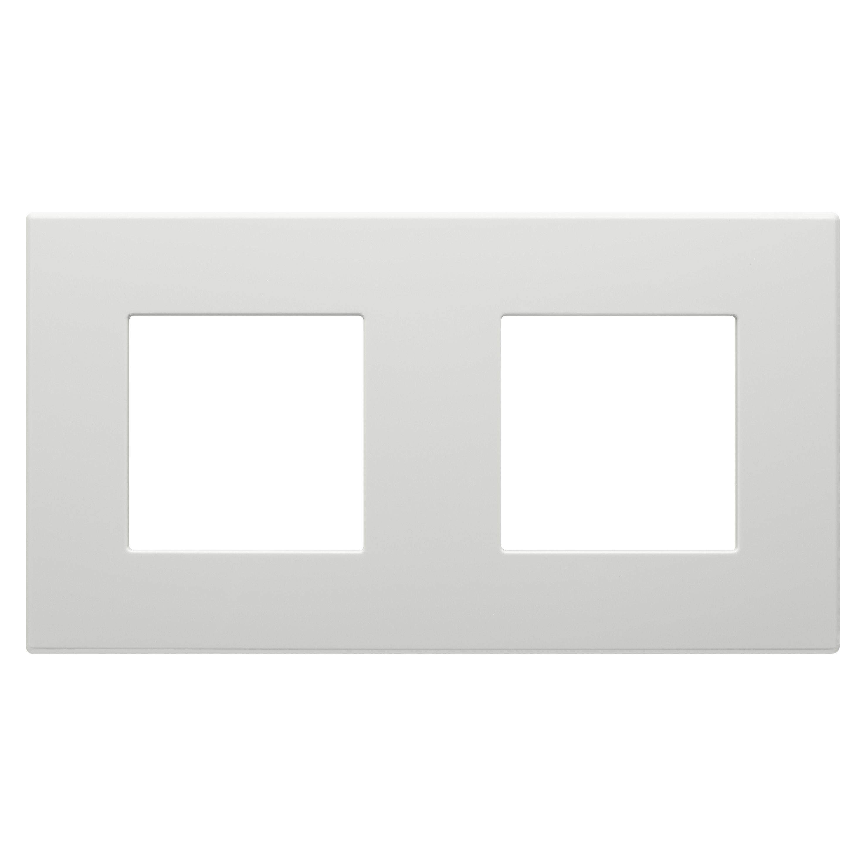 Gewiss - PLAQUE APPAREILLAGE DAHLIA 2 POSTES H/V GRIS CLAIR - GW35902AG