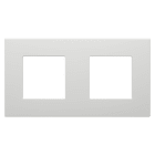 Gewiss - PLAQUE APPAREILLAGE DAHLIA 2 POSTES H/V GRIS CLAIR - GW35902AG