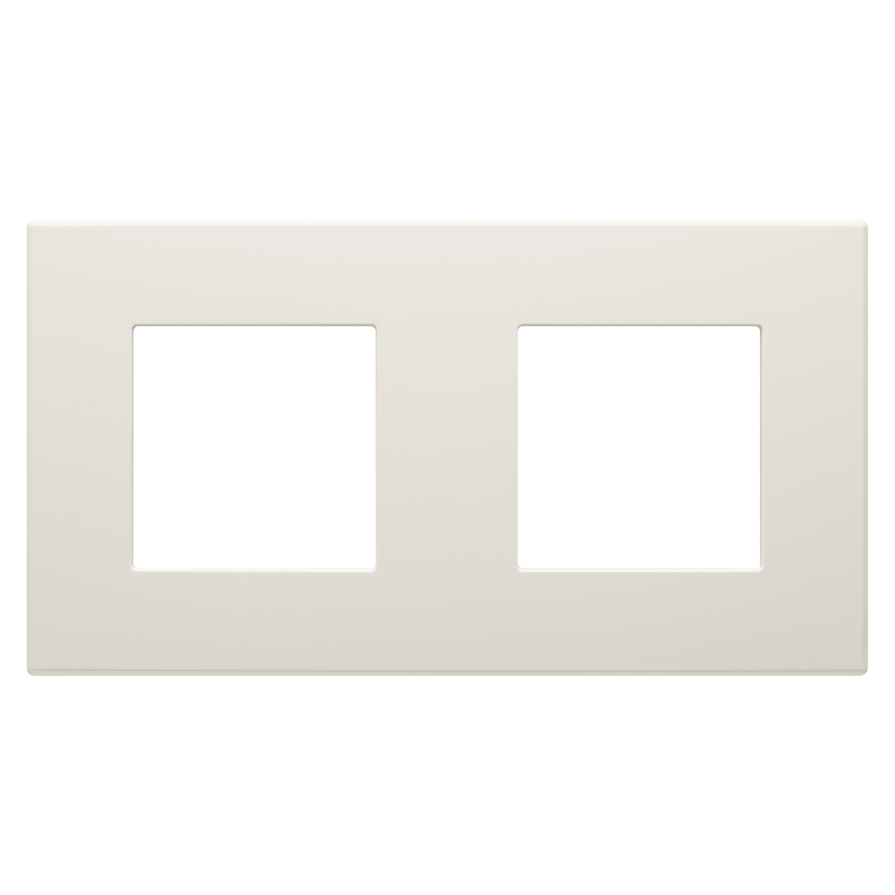 Gewiss - PLAQUE APPAREILLAGE DAHLIA 2 POSTES H/V IVOIRE - GW35902AY