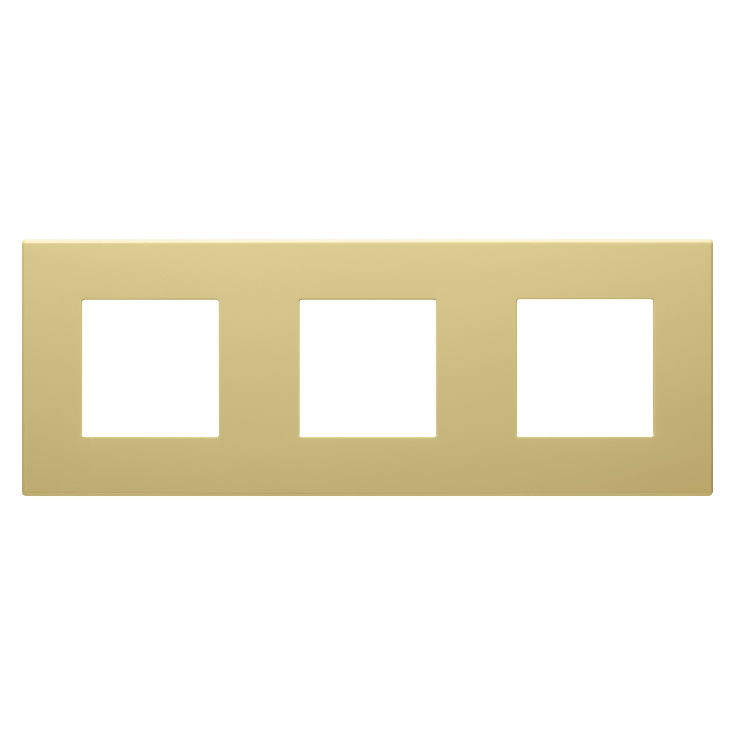 Gewiss - PLAQUE APPAREILLAGE DAHLIA 3 POSTES H/V CREME - GW35903AM