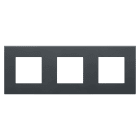 Gewiss - PLAQUE APPAREILLAGE DAHLIA 3 POSTES H/V GRIS ANTHRAC. - GW35903AN