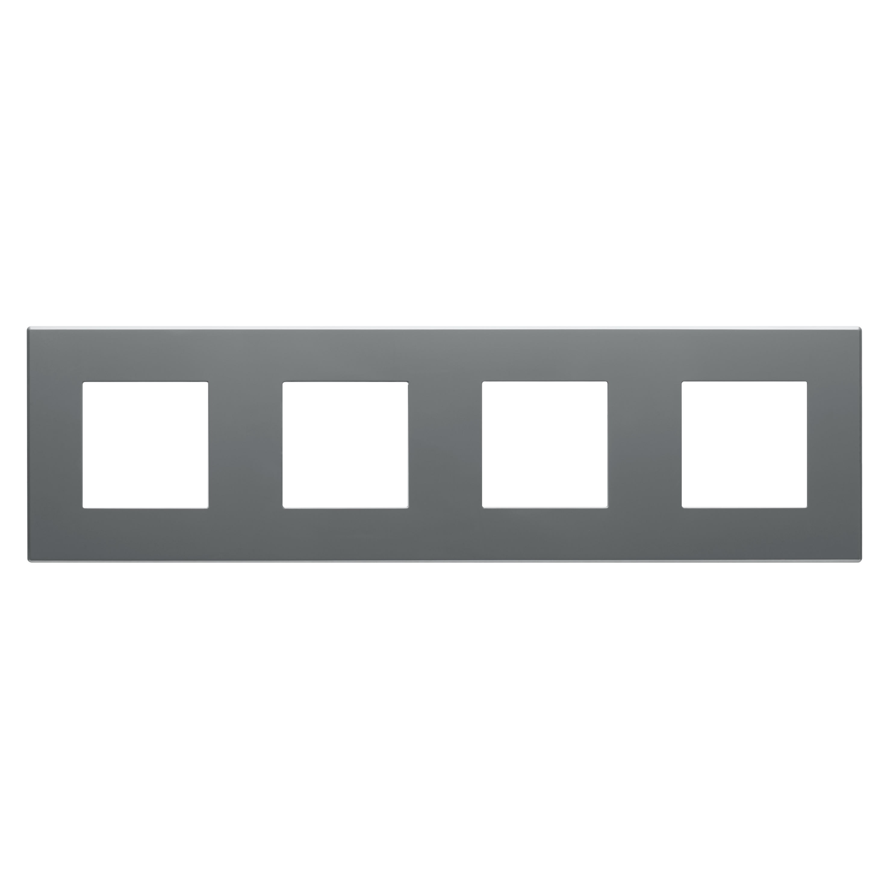 Gewiss - PLAQUE APPAREILLAGE DAHLIA 4 POSTES H/V GRIS FONCE - GW35904AD