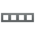 Gewiss - PLAQUE APPAREILLAGE DAHLIA 4 POSTES H/V GRIS FONCE - GW35904AD