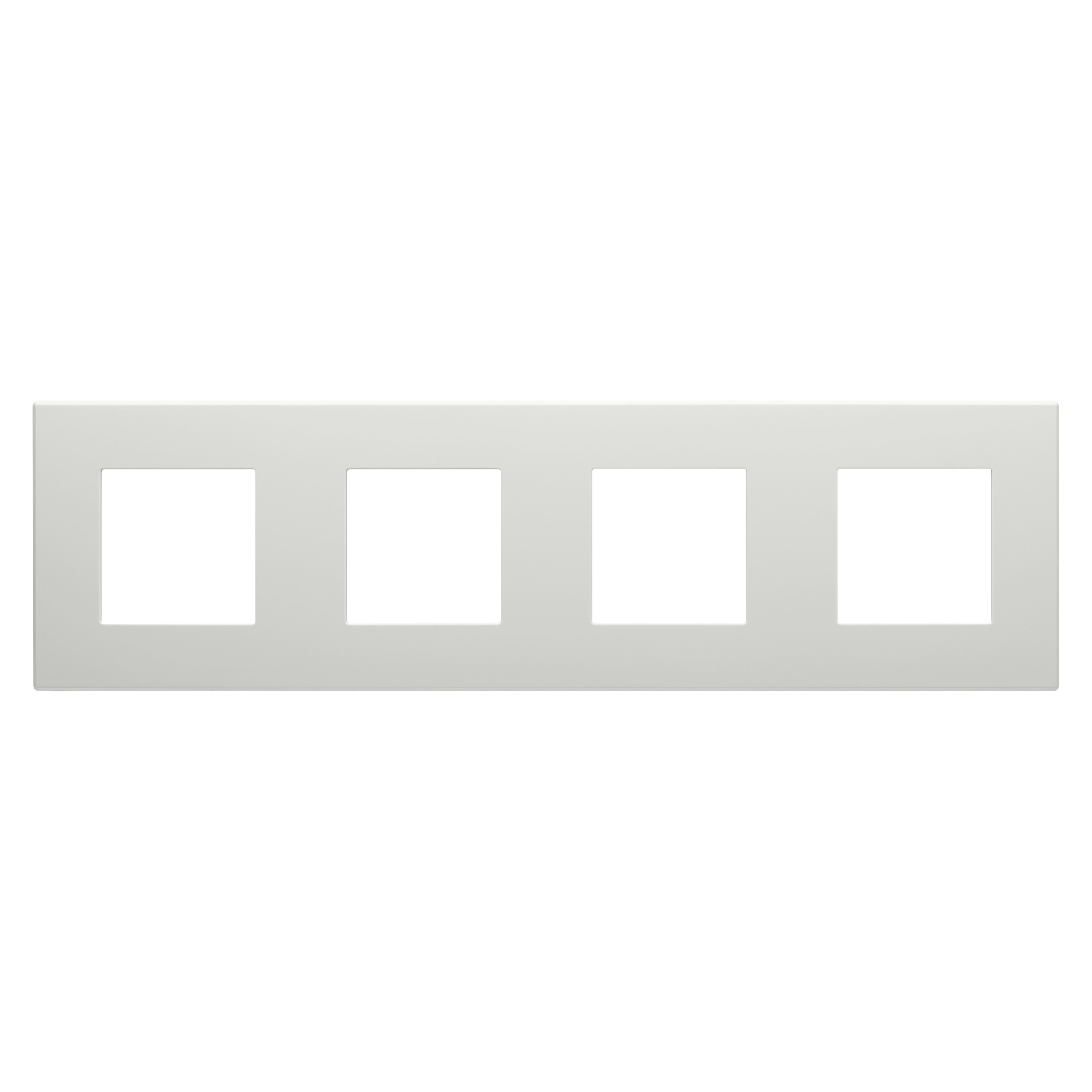 Gewiss - PLAQUE APPAREILLAGE DAHLIA 4 POSTES H/V GRIS CLAIR - GW35904AG