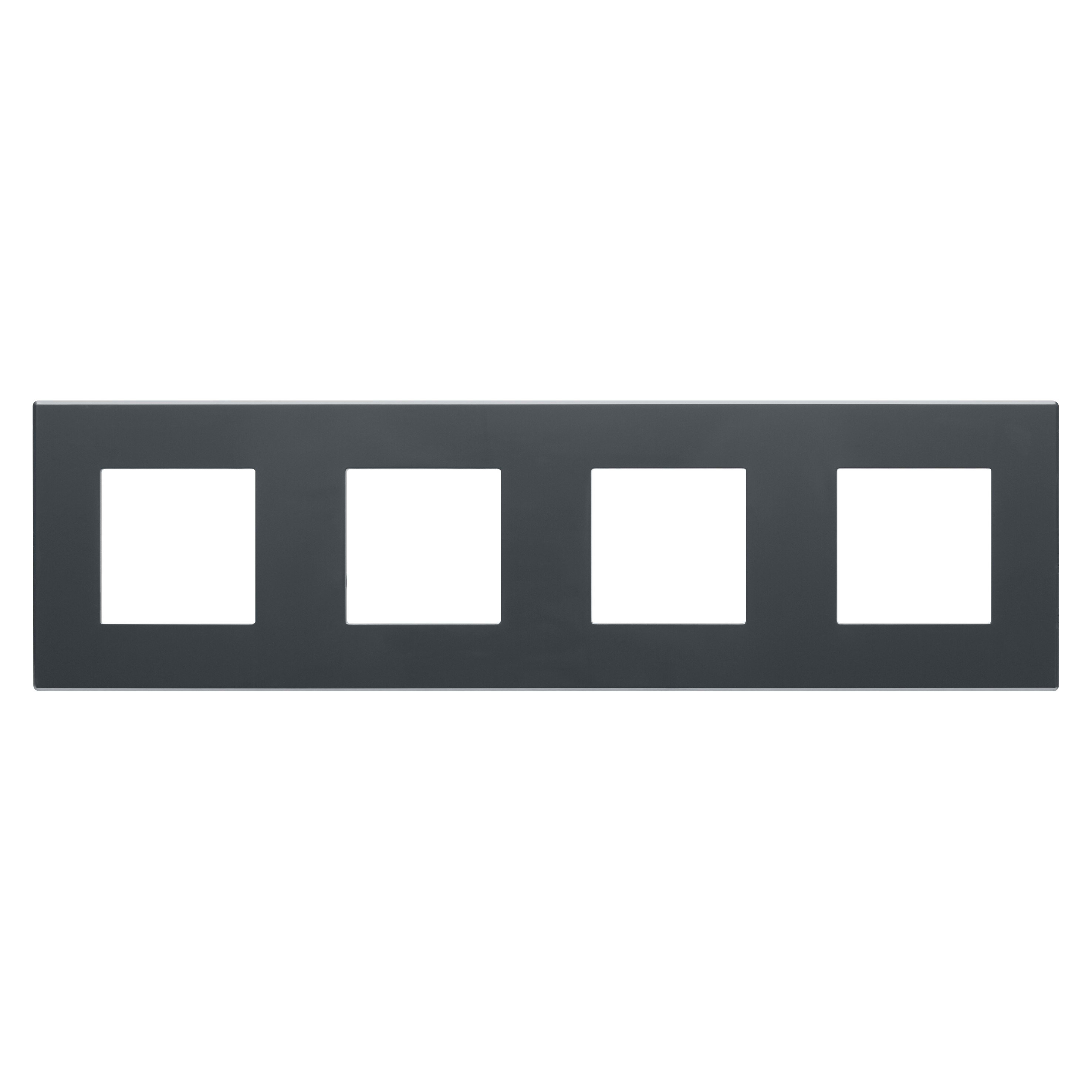 Gewiss - PLAQUE APPAREILLAGE DAHLIA 4 POSTES H/V GRIS ANTHRAC. - GW35904AN