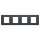 Gewiss - PLAQUE APPAREILLAGE DAHLIA 4 POSTES H/V GRIS ANTHRAC. - GW35904AN