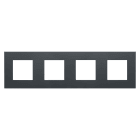 Gewiss - PLAQUE APPAREILLAGE DAHLIA 4 POSTES H/V GRIS ANTHRAC. - GW35904AN