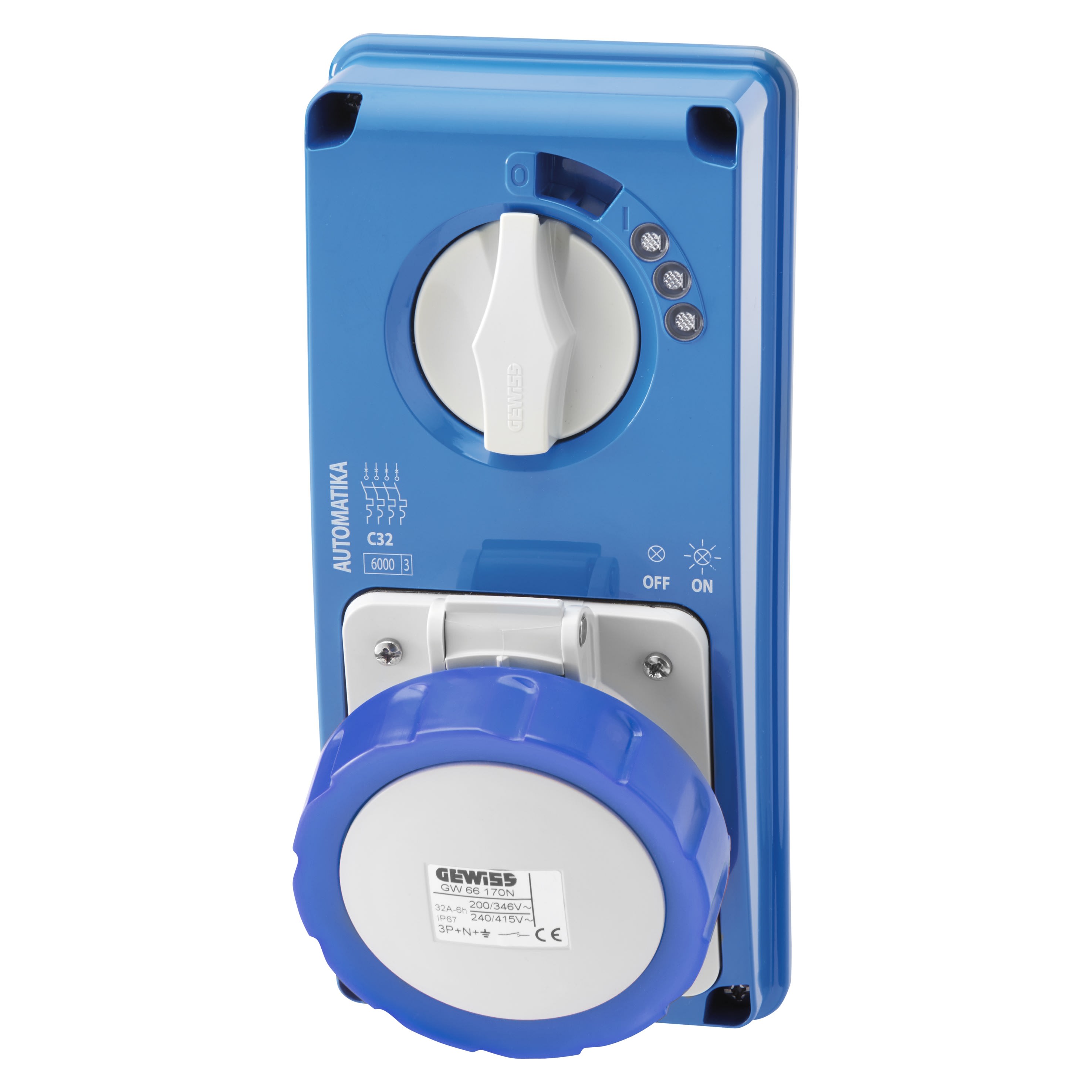 Gewiss - SOC.PR.V.SF.3P+N+T 32A 230V9H MT60C IP67