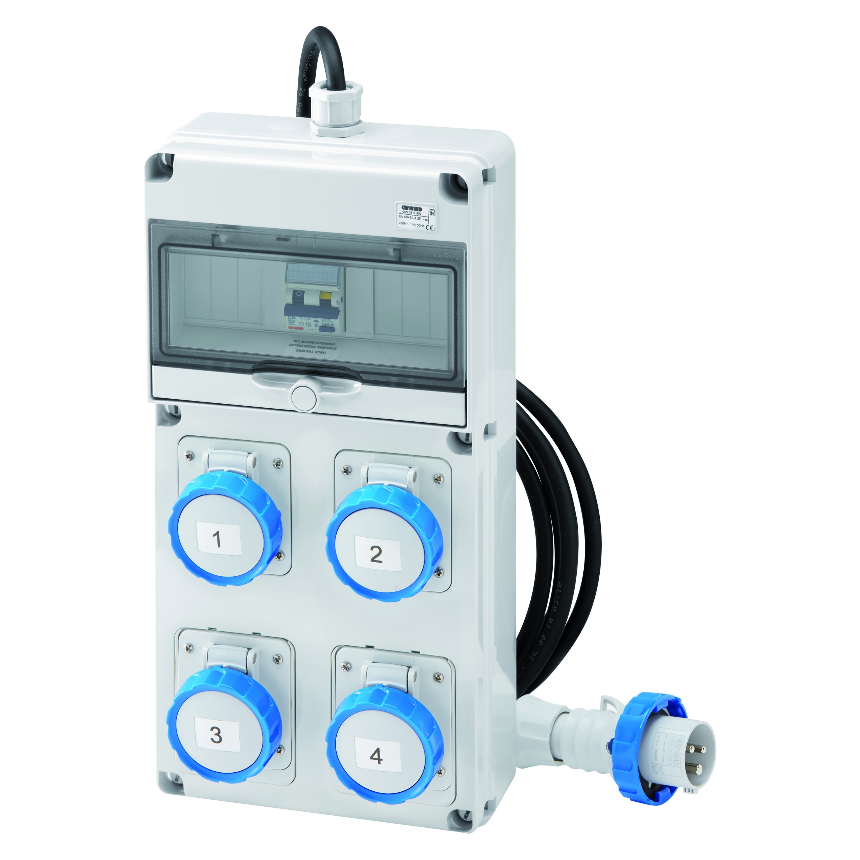 Gewiss - Q-DIN 10 ASC:4PR.IEC309 IP65 MOBILE - GW68204N