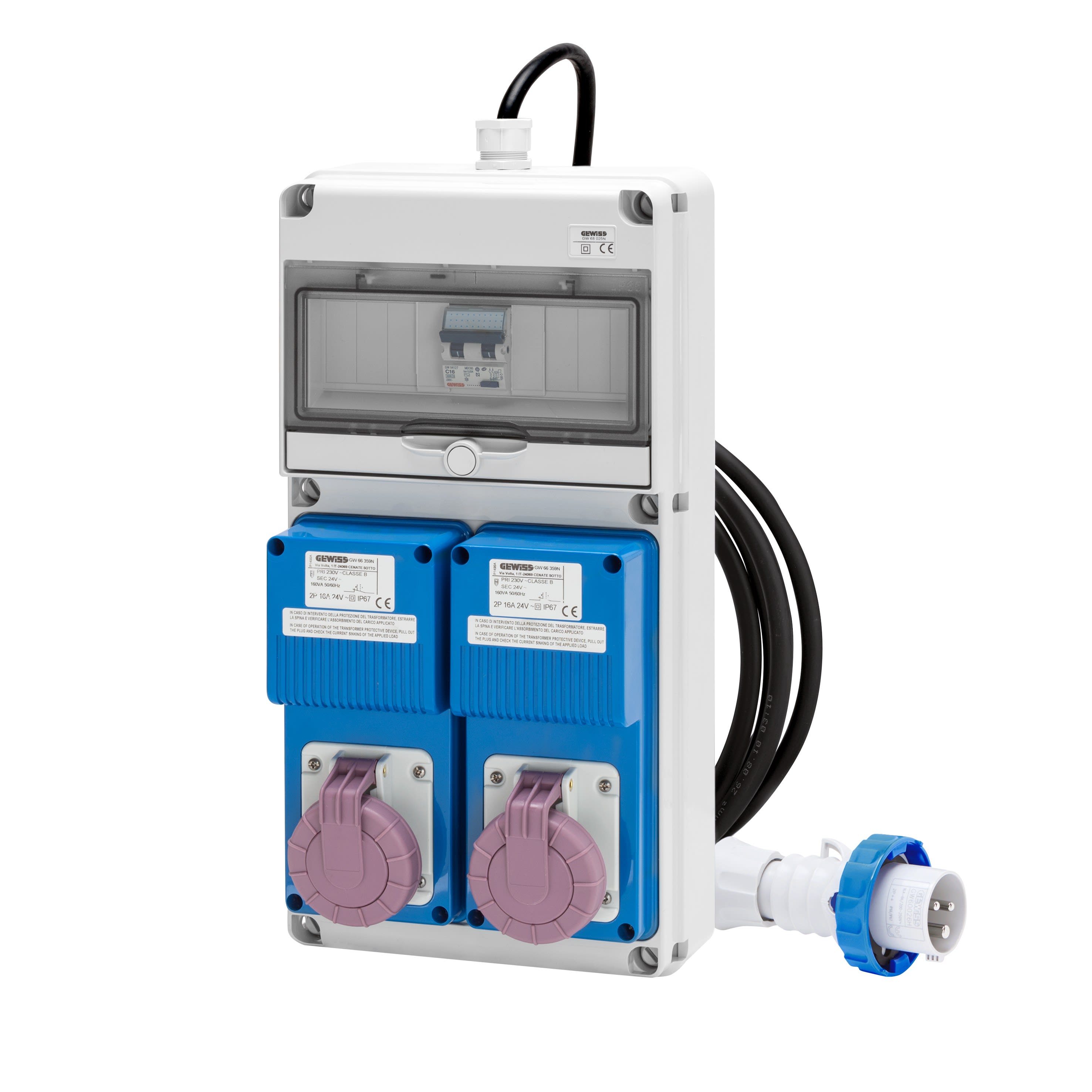 Gewiss - Q-DIN 20 ACS IB 2XTRASF. 2X2P 16A MOBILE - GW68236N