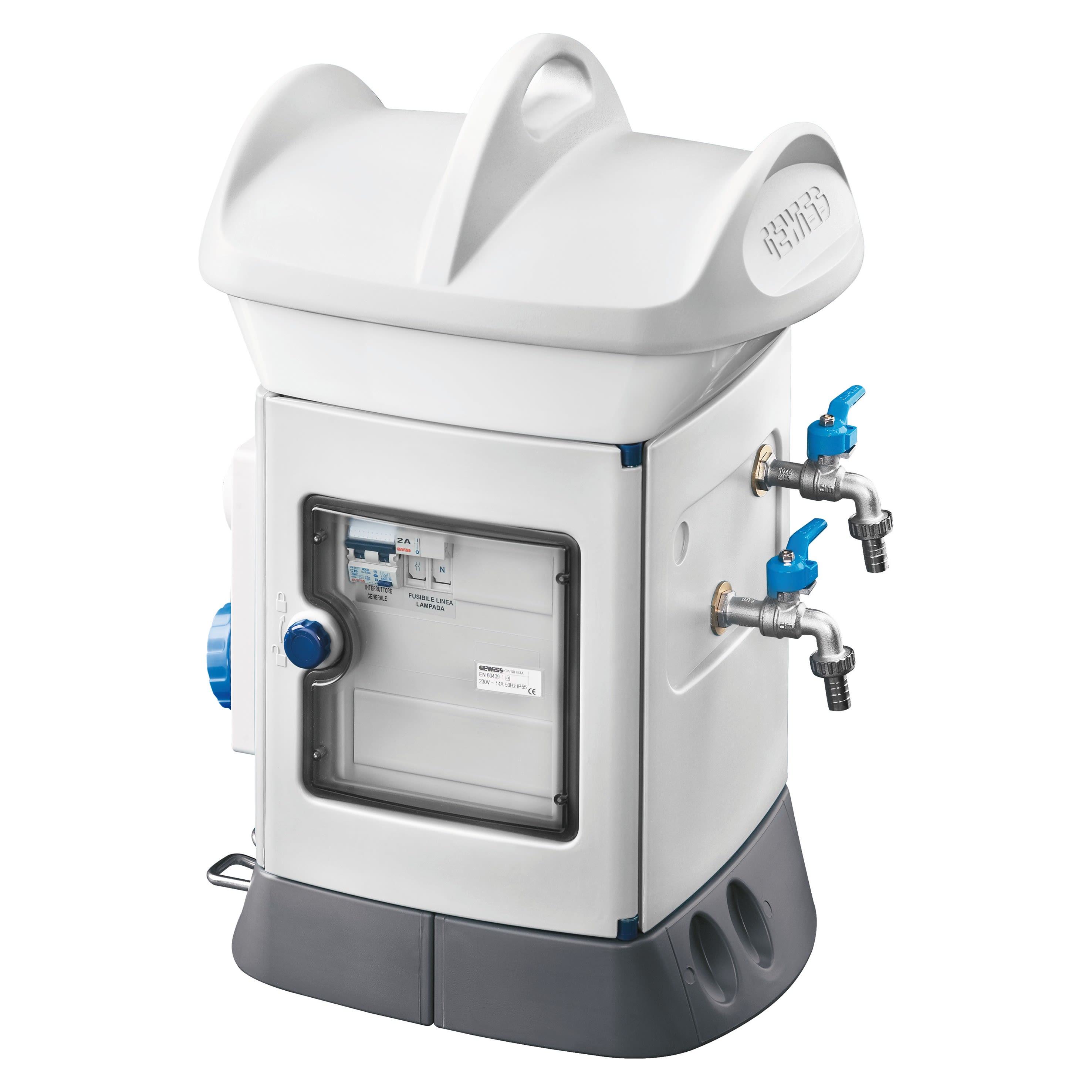 Gewiss - QMC16B 1 2P+T 16A 2 PRISES CIV. IP55 BL.