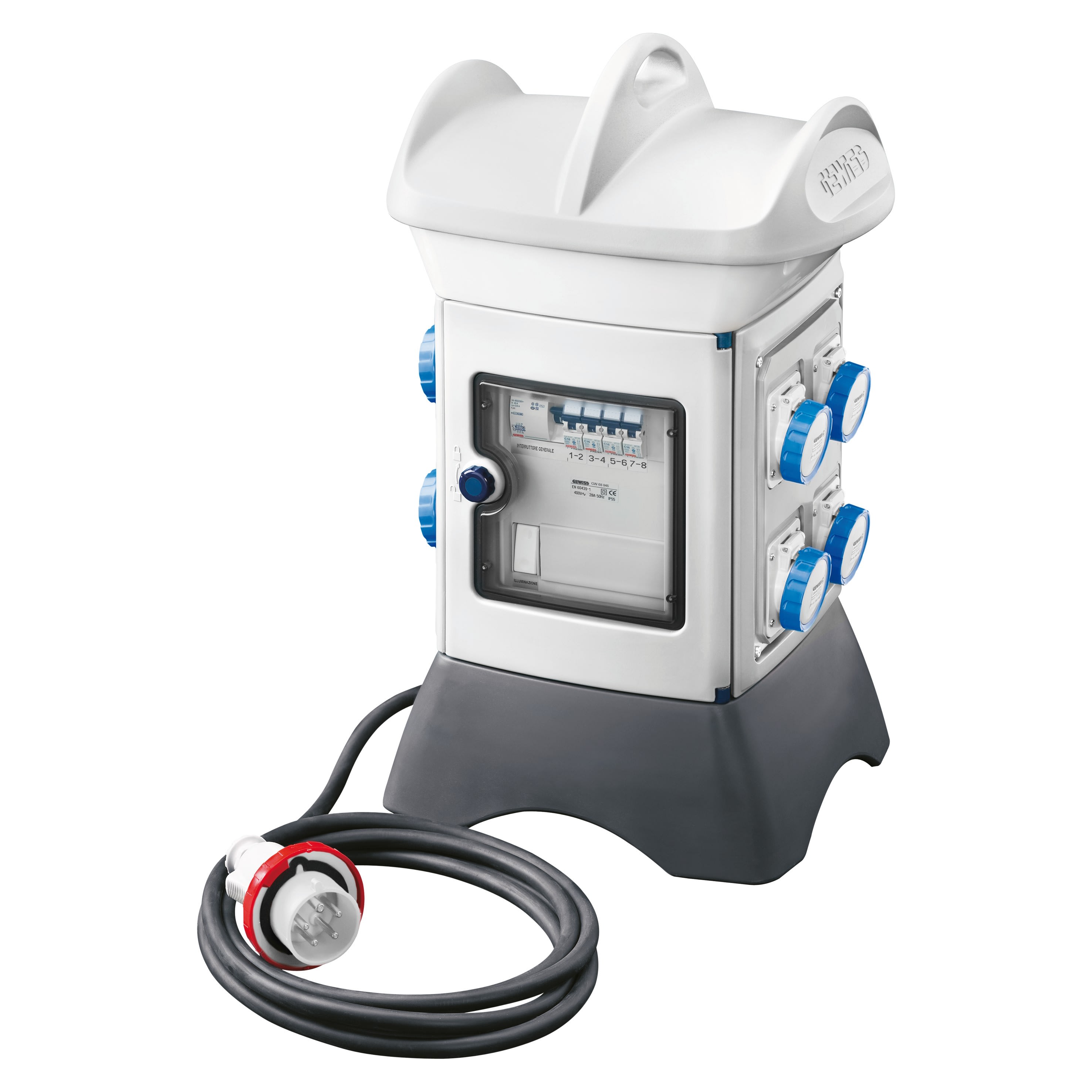 Gewiss - QMC16T 6 2P+T 16A 2 PRISES CIV. IP55 BL.