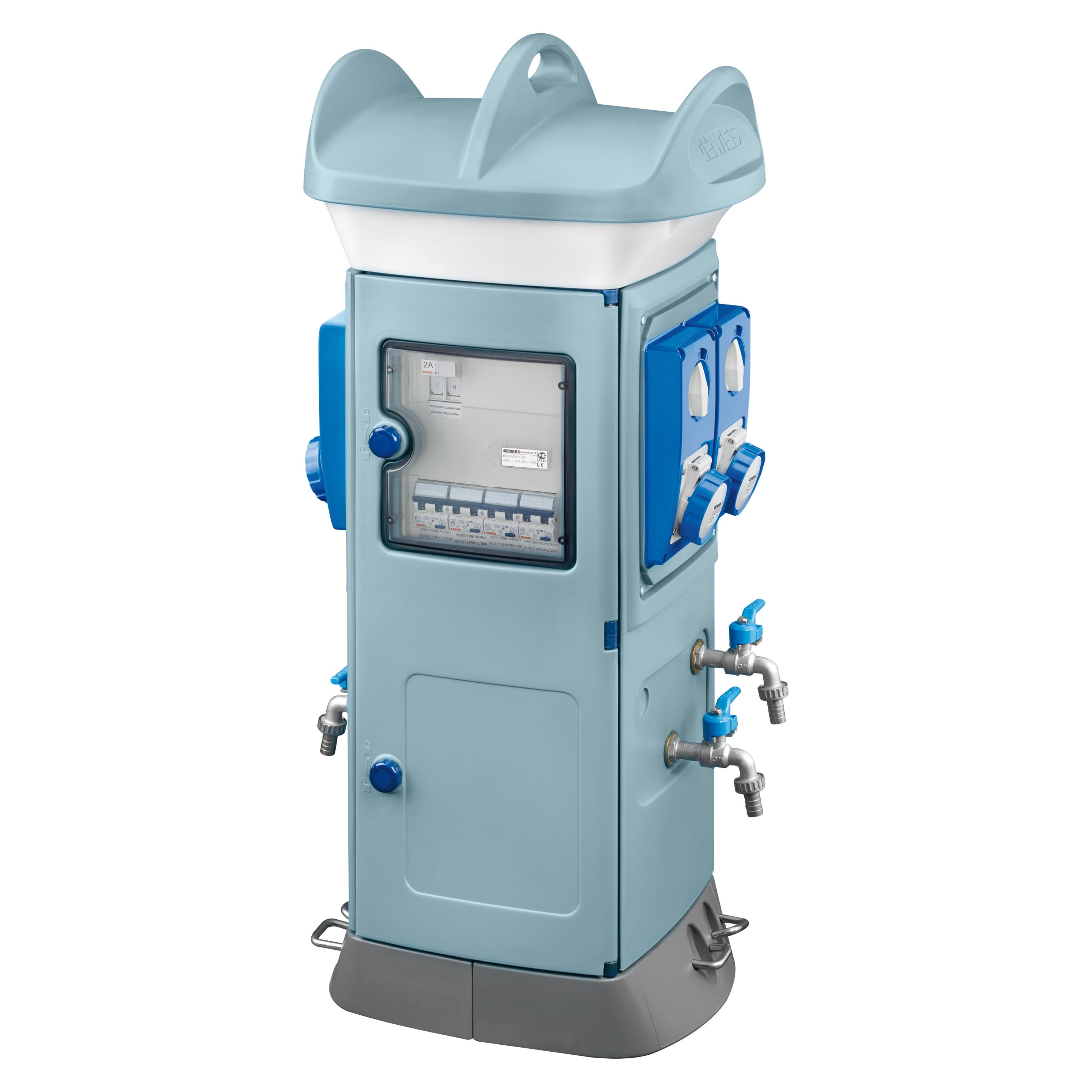 Gewiss - QMC63B 4 2P+T 16A IP55 BLEU CLAIRE - GW68851A