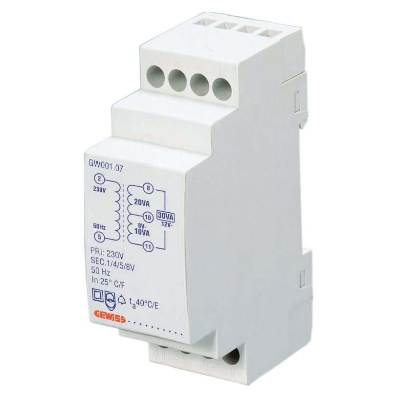 Gewiss - TRANSF.SONNERIES 15VA T.P.230V T.S.12V - GW96425