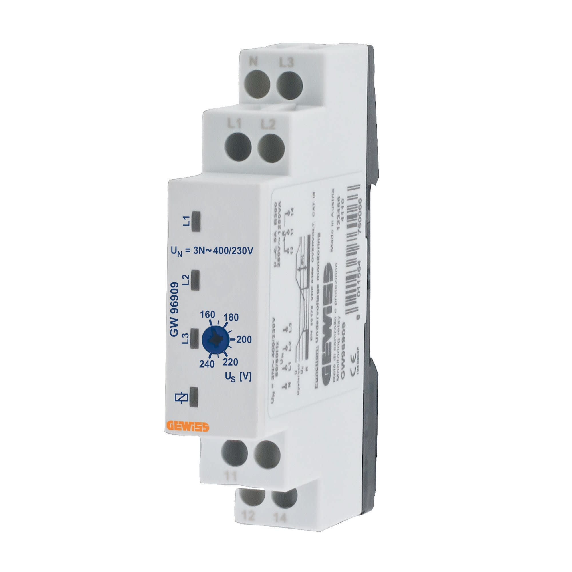 Gewiss - RELAIS CONTROLE TENSION TRIPHASE - GW96909
