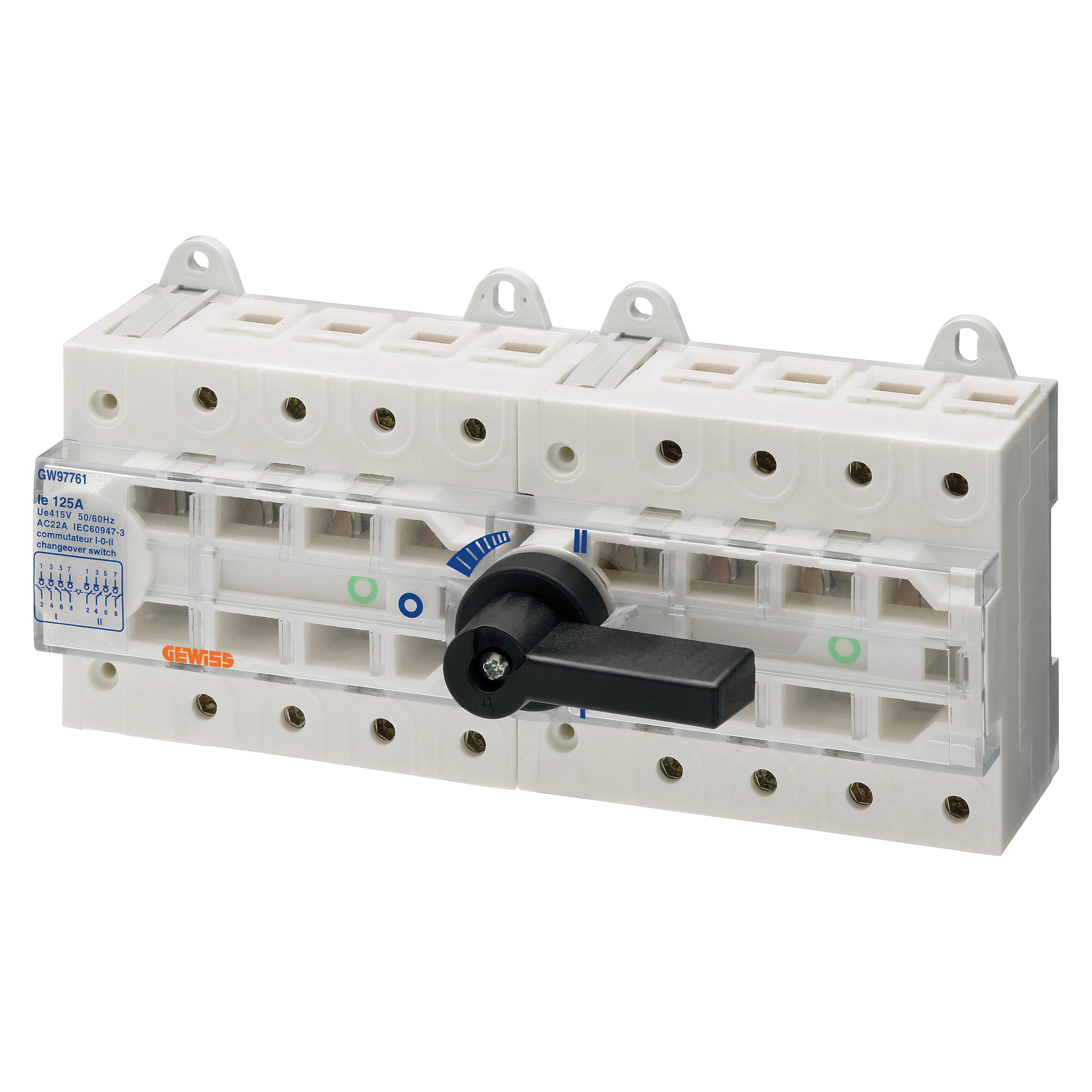 Gewiss - COMMUTATEUR I O II 4P 125A MSS 125