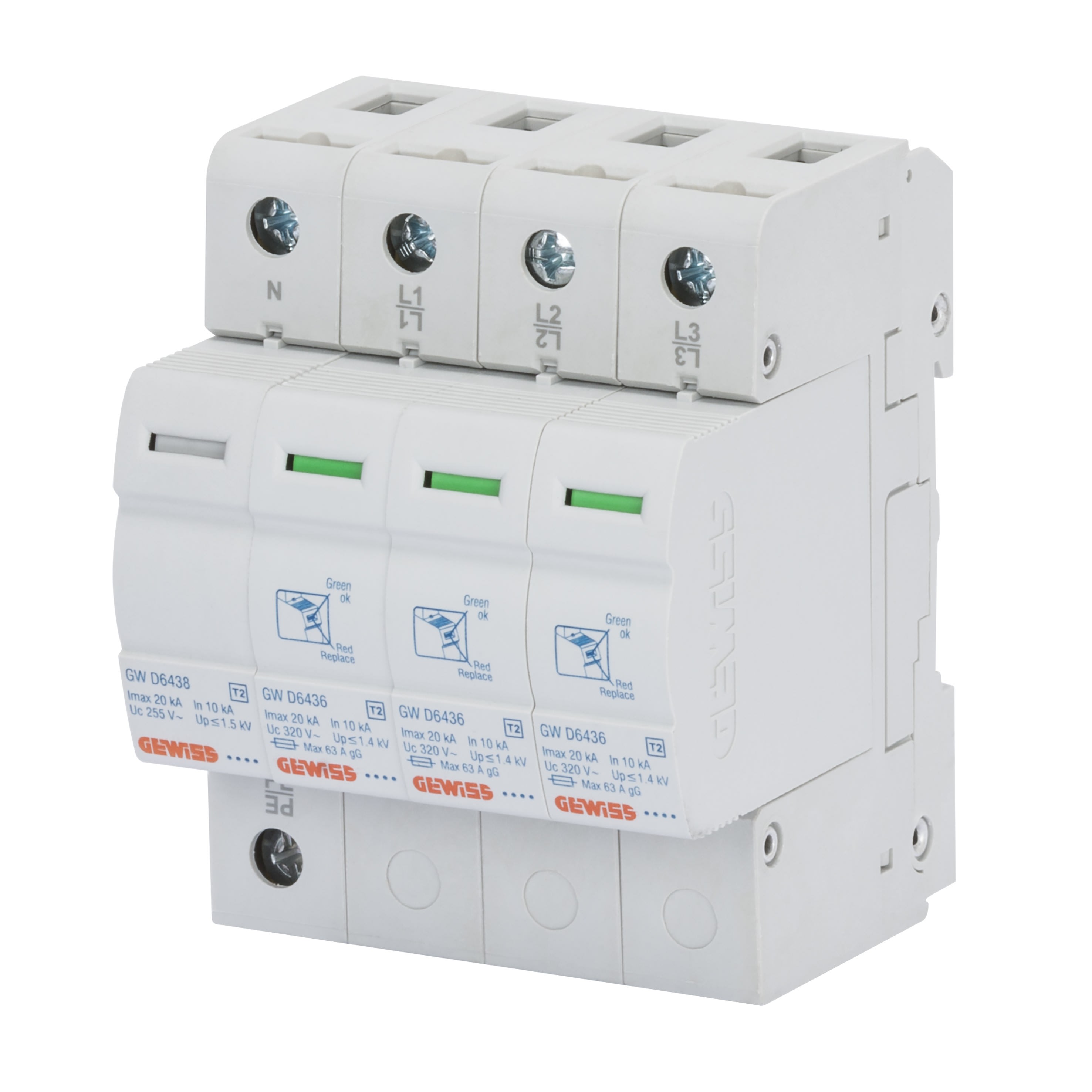 Gewiss - LST - PARAFOUDRE 3P+N 20KA T2